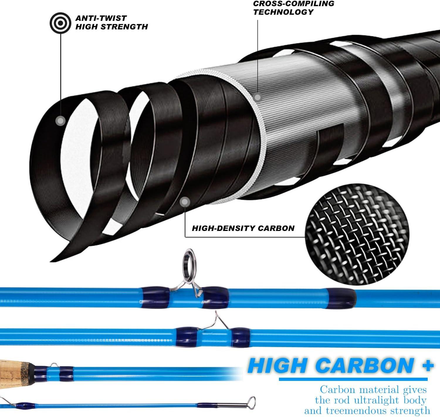 image:imageSougayilang Fly Fishing Rod HighPerformance IM8 Carbon Blank 9ft for 56wt and 78wt TravelFriendly DesignBlue9 8wt 4sec