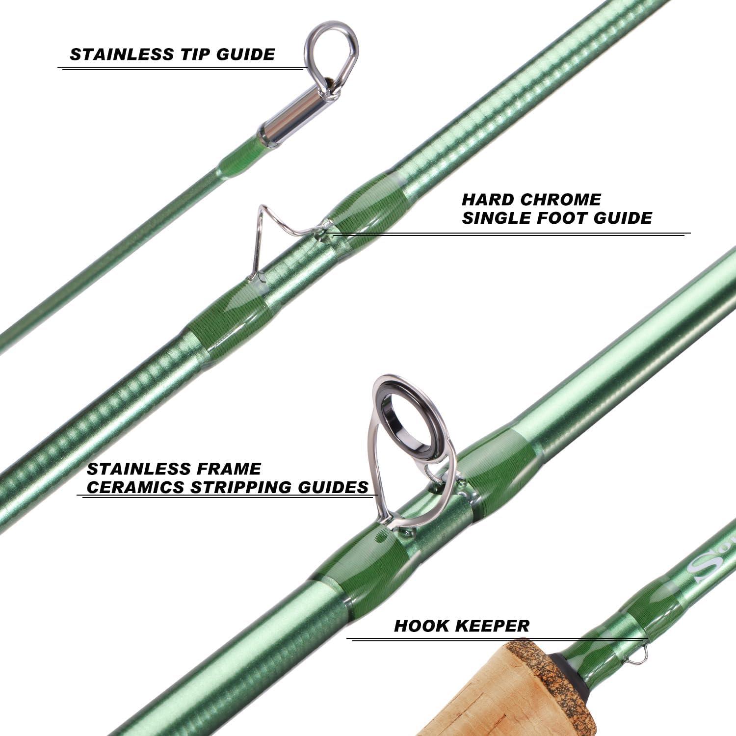 image:imageSougayilang Fly Fishing Rod HighPerformance IM8 Carbon Blank 9ft for 56wt and 78wt TravelFriendly DesignGreen9 5wt 4sec