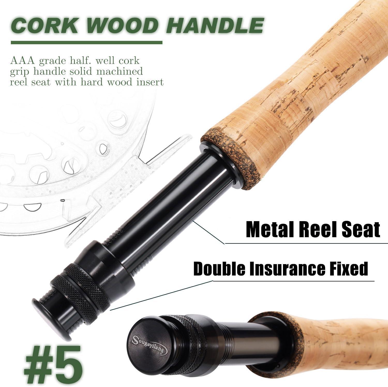 image:imageSougayilang Fly Fishing Rod HighPerformance IM8 Carbon Blank 9ft for 56wt and 78wt TravelFriendly DesignGreen9 5wt 4sec