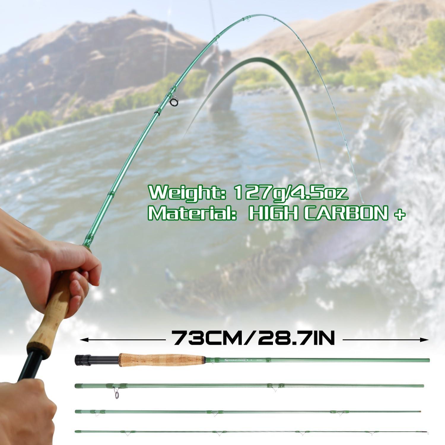 image:imageSougayilang Fly Fishing Rod HighPerformance IM8 Carbon Blank 9ft for 56wt and 78wt TravelFriendly DesignGreen9 5wt 4sec