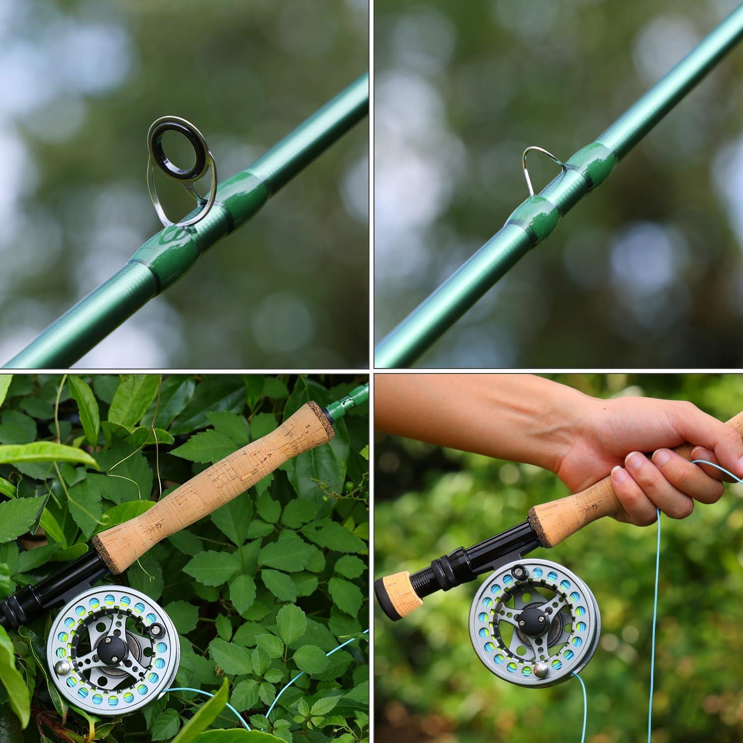 image:imageSougayilang Fly Fishing Rod HighPerformance IM8 Carbon Blank 9ft for 56wt and 78wt TravelFriendly DesignGreen9 8wt 4sec