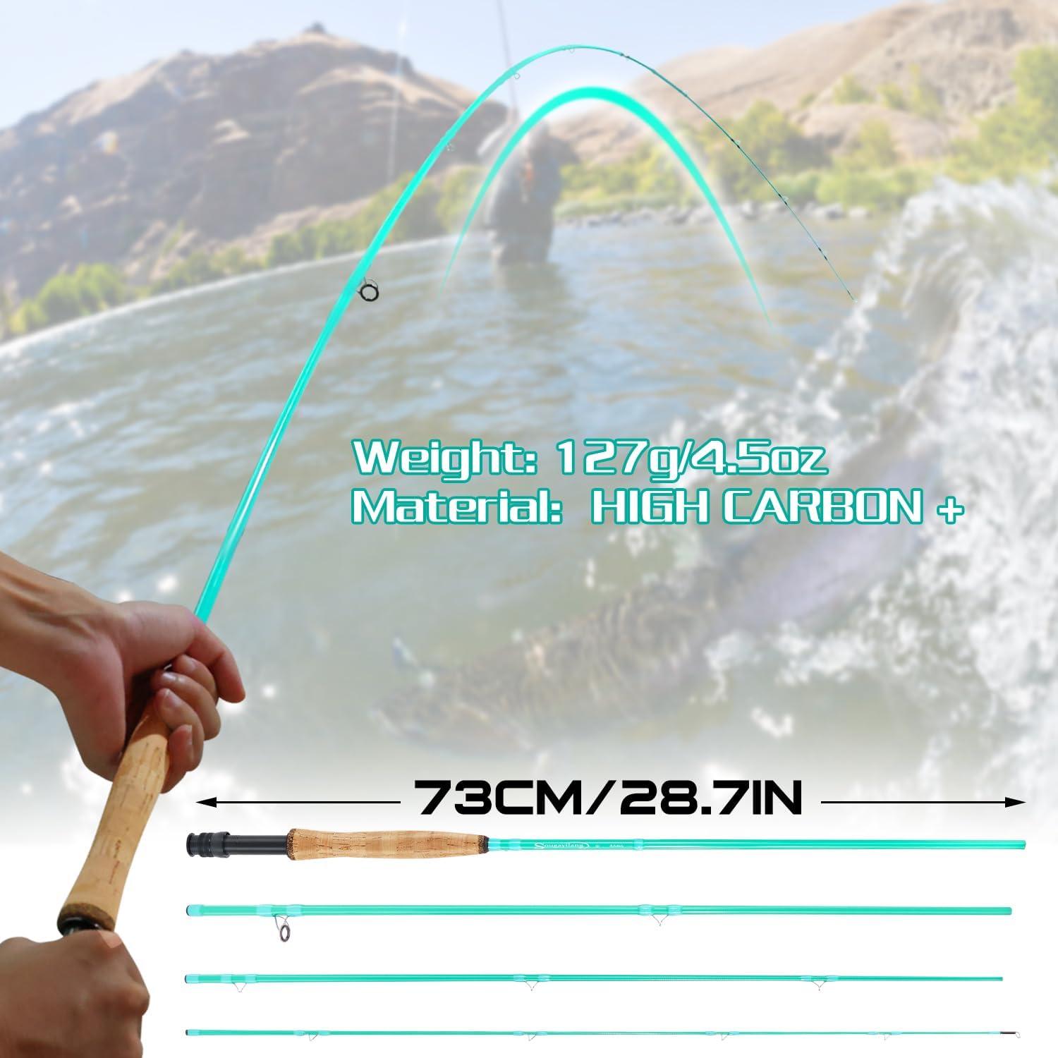 image:imageSougayilang Fly Fishing Rod HighPerformance IM8 Carbon Blank 9ft for 56wt and 78wt TravelFriendly DesignTurquoise9 5wt 4sec