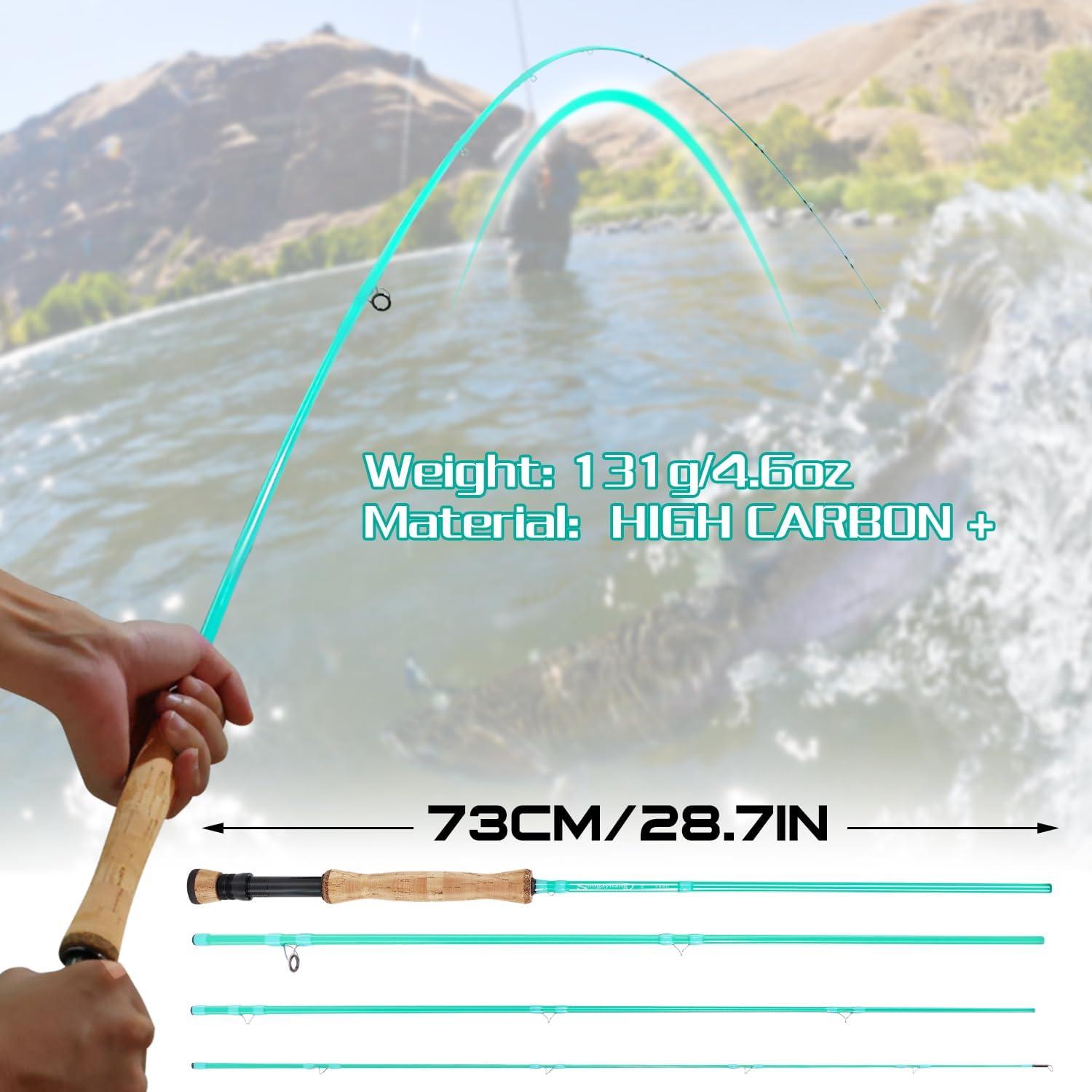 image:imageSougayilang Fly Fishing Rod HighPerformance IM8 Carbon Blank 9ft for 56wt and 78wt TravelFriendly DesignTurquoise9 8wt 4sec