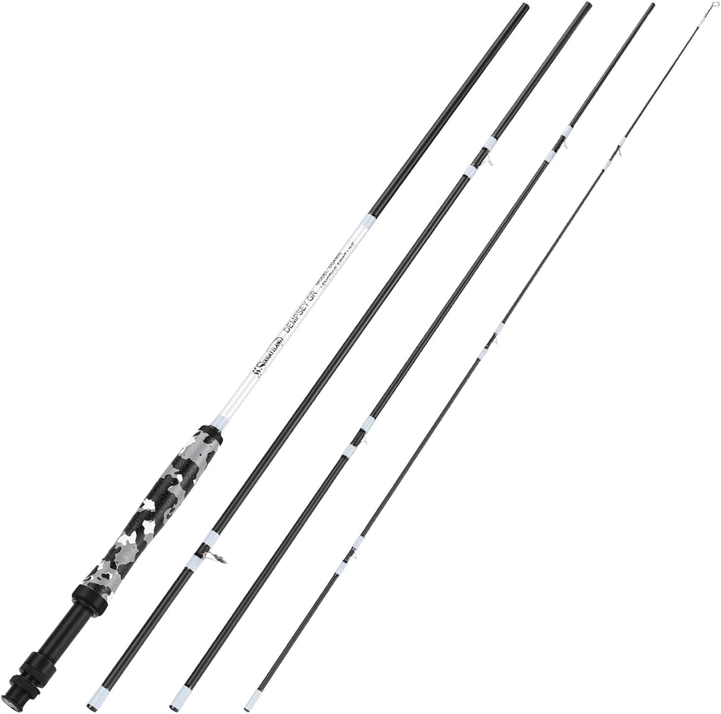 image:imageSougayilang Fly Fishing Rod Lightweight UltraPortable 4 Pieces 56wt Graphite 9 Fly Rod for Complete Starter with SuperPolymer HandleBlack 56WT