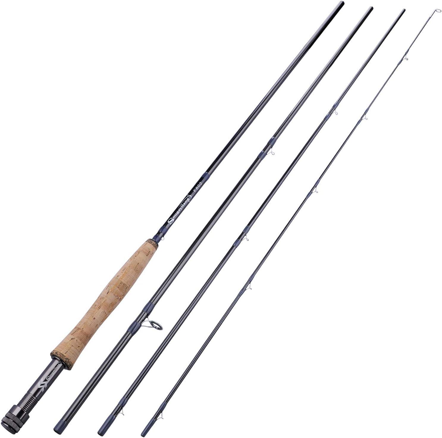 image:imageSougayilang Fly Fishing Rod Lightweight UltraPortable 4 Pieces Graphite Fly Rod for Complete Starter 56wt 78wt Rod for Traveling9FT 5wt 4sec