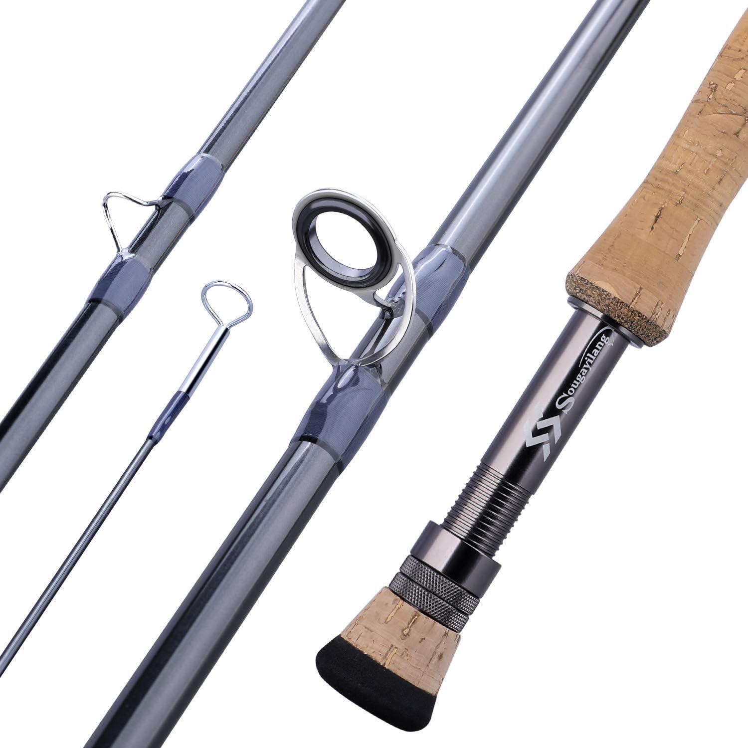 image:imageSougayilang Fly Fishing Rod Lightweight UltraPortable 4 Pieces Graphite Fly Rod for Complete Starter 56wt 78wt Rod for Traveling9ft8
