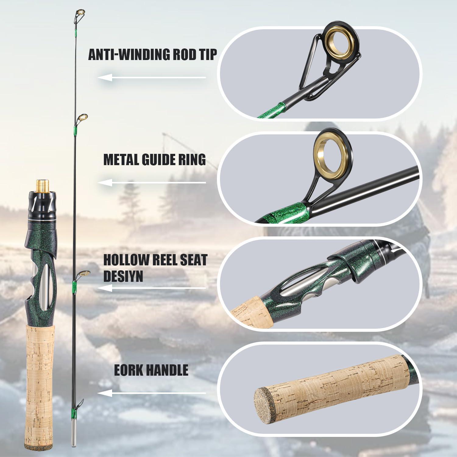 image:imageSougayilang Ice Fishing Rod and Reel Combo Ice Fishing Gear Complete Kit Include Ice Jig and Ice Fishing Accessories Spinning Ice Fishing Combos28 Ice Combo Fishing Rod and ReelXE
