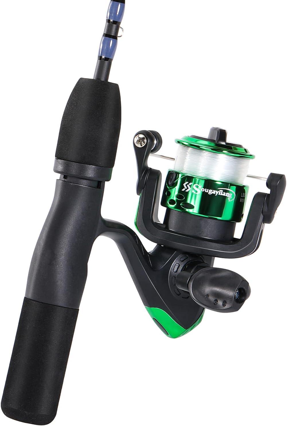image:imageSougayilang Ice Fishing Rod and Reel Set Ice Fishing Includes Ice Jigs Lures and Essential Tackle27 MediumLight Power Ice Spinning RodEVA Foam Grip HandleFspinning ice comboMYMXE
