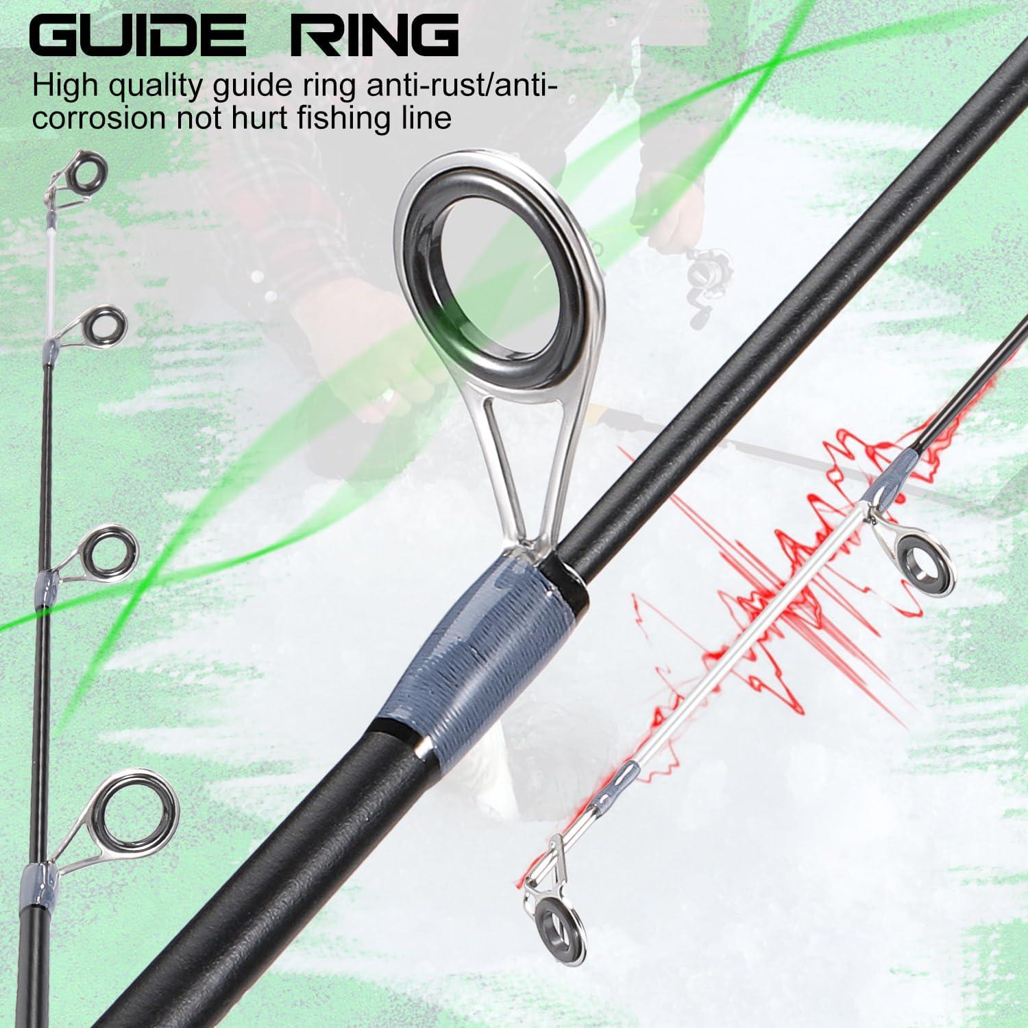 image:imageSougayilang Ice Fishing Rod and Reel Set Ice Fishing Includes Ice Jigs Lures and Essential Tackle27 MediumLight Power Ice Spinning RodEVA Foam Grip HandleBice fishing rodML