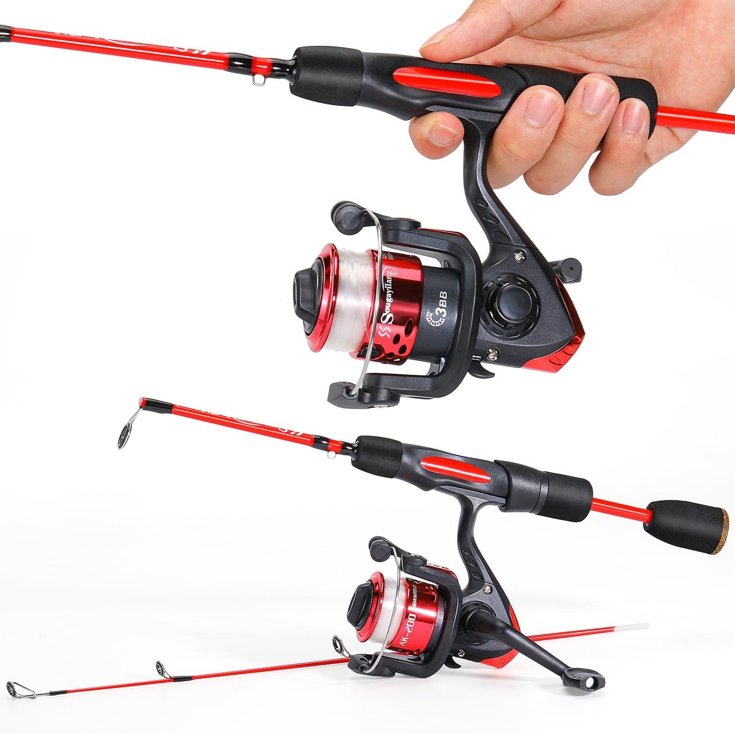 image:imageSougayilang Ice Fishing Rod and Reel Set Ice Fishing Includes Ice Jigs Lures and Essential Tackle27 MediumLight Power Ice Spinning RodEVA Foam Grip HandleEspinning ice comboMXE