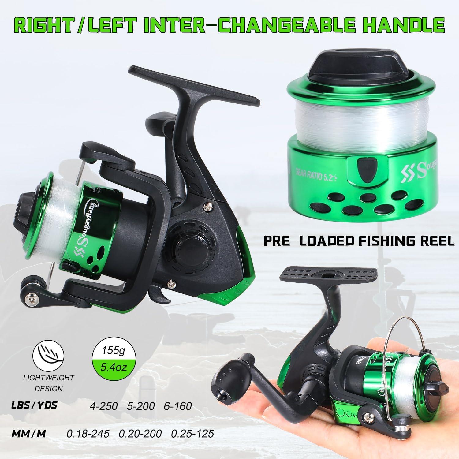 image:imageSougayilang Ice Fishing Rod and Reel Set Ice Fishing Includes Ice Jigs Lures and Essential Tackle27 MediumLight Power Ice Spinning RodEVA Foam Grip HandleFspinning ice comboMYMLXE
