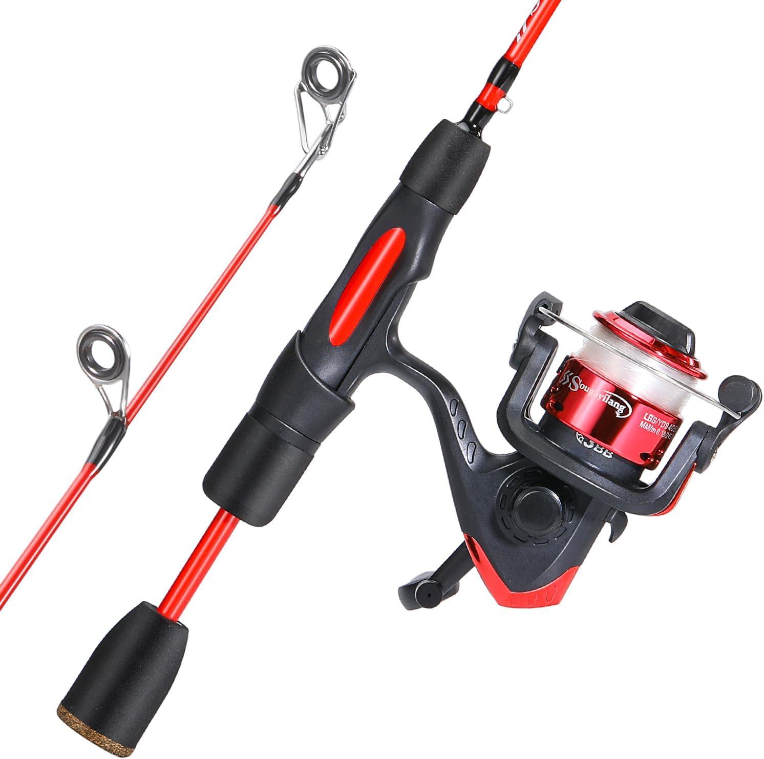 image:imageSougayilang Ice Fishing Rod and Reel Set Ice Fishing Includes Ice Jigs Lures and Essential Tackle27 MediumLight Power Ice Spinning RodEVA Foam Grip HandleEspinning ice comboLXE