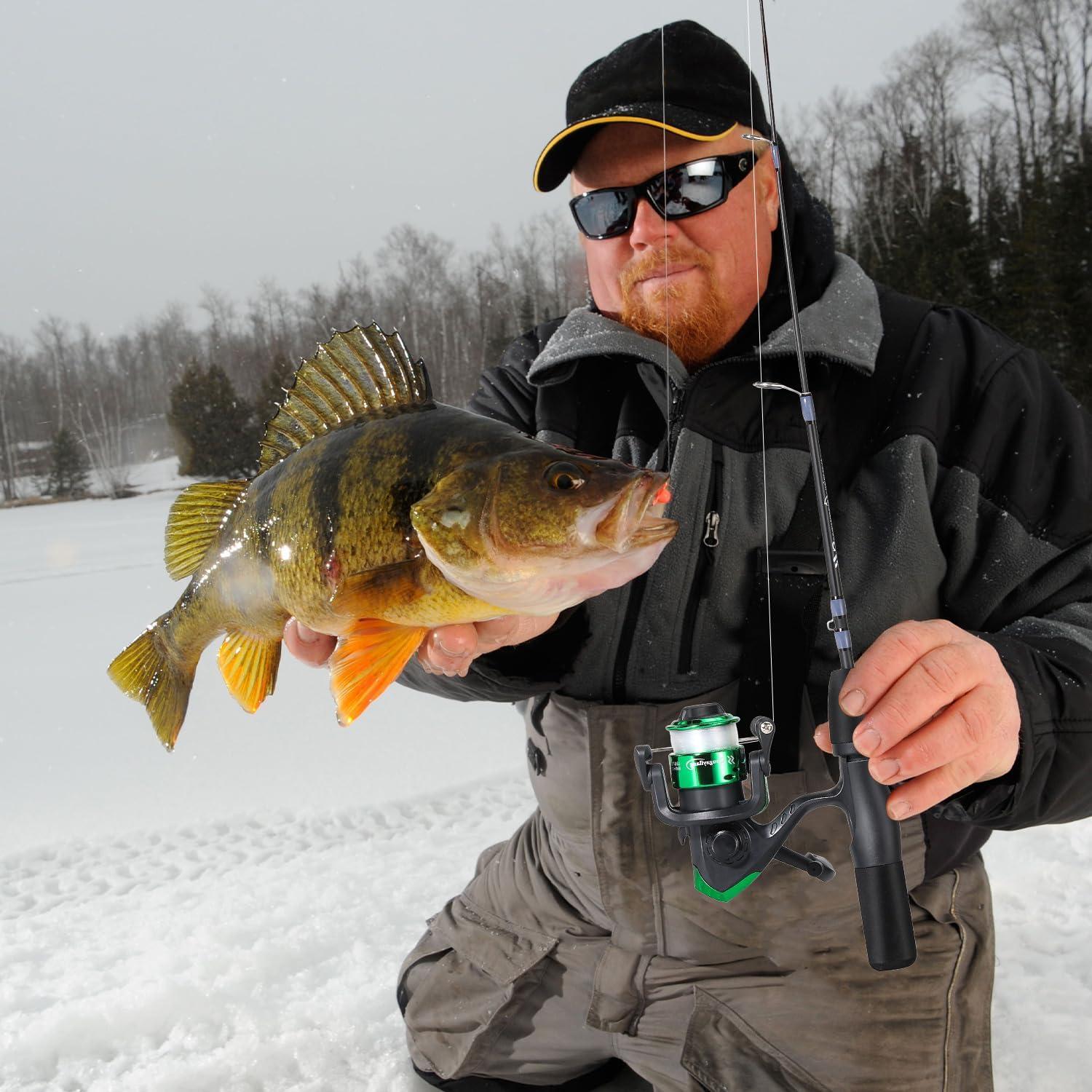 image:imageSougayilang Ice Fishing Rod and Reel Set Ice Fishing Includes Ice Jigs Lures and Essential Tackle27 MediumLight Power Ice Spinning RodEVA Foam Grip HandleFspinning ice comboMYMLXE