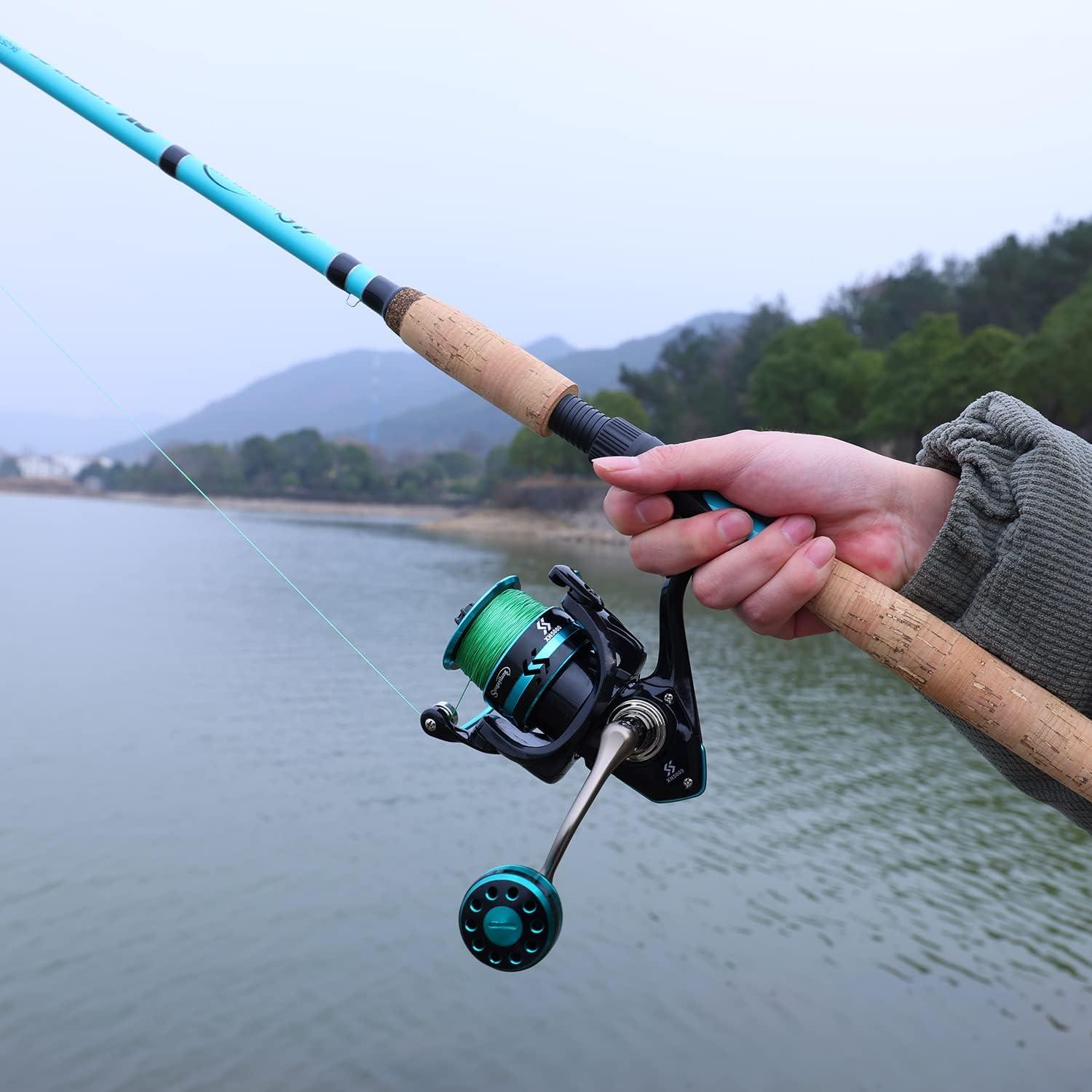 image:imageSougayilang Inshore Saltwater Fishing Rods Spinning Rods and Casting Rods with AAA Cork HandlesIM7 Toray Carbon Blanks 7Blue Spinning