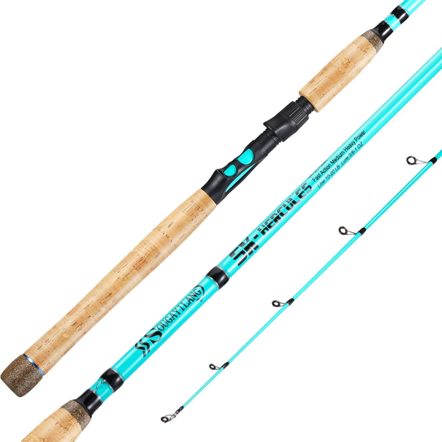 image:imageSougayilang Inshore Saltwater Fishing Rods Spinning Rods and Casting Rods with AAA Cork HandlesIM7 Toray Carbon Blanks 7Blue Spinning