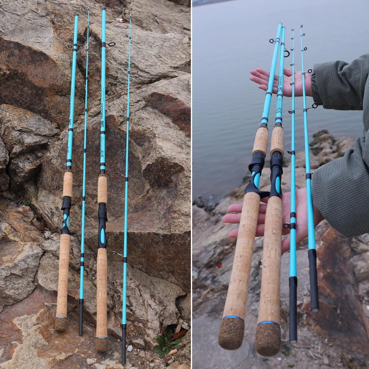 image:imageSougayilang Inshore Saltwater Fishing Rods Spinning Rods and Casting Rods with AAA Cork HandlesIM7 Toray Carbon Blanks 7Blue Spinning