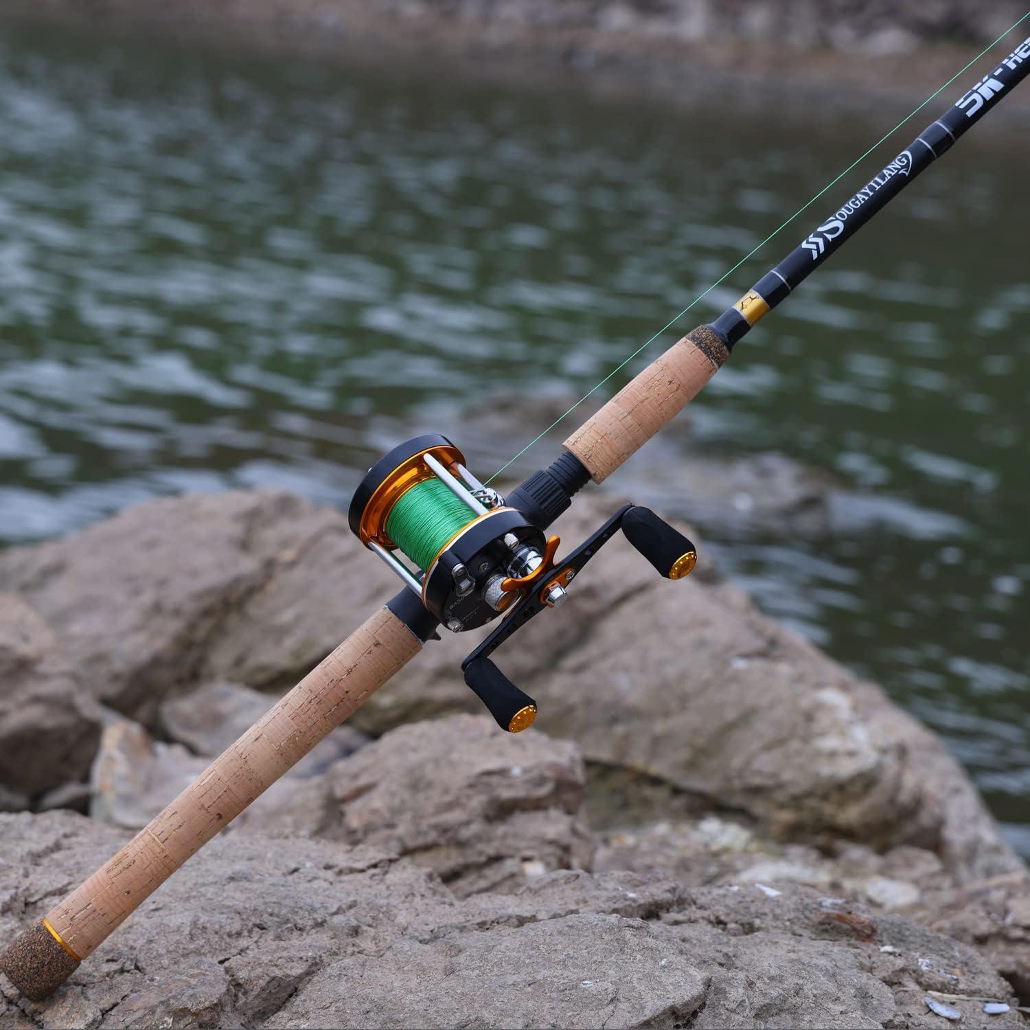 image:imageSougayilang Inshore Saltwater Fishing Rods Spinning Rods and Casting Rods with AAA Cork HandlesIM7 Toray Carbon Blanks 7Golden Casting