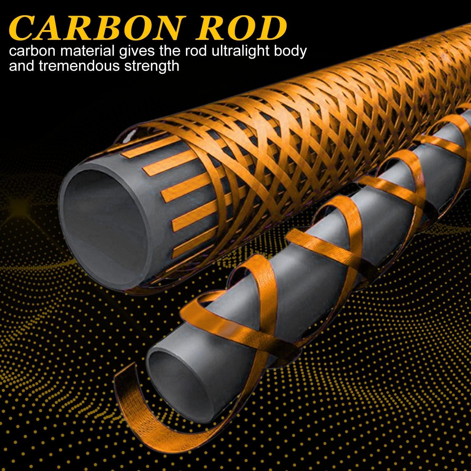 image:imageSougayilang Inshore Saltwater Fishing Rods Spinning Rods and Casting Rods with AAA Cork HandlesIM7 Toray Carbon Blanks 7Golden Casting