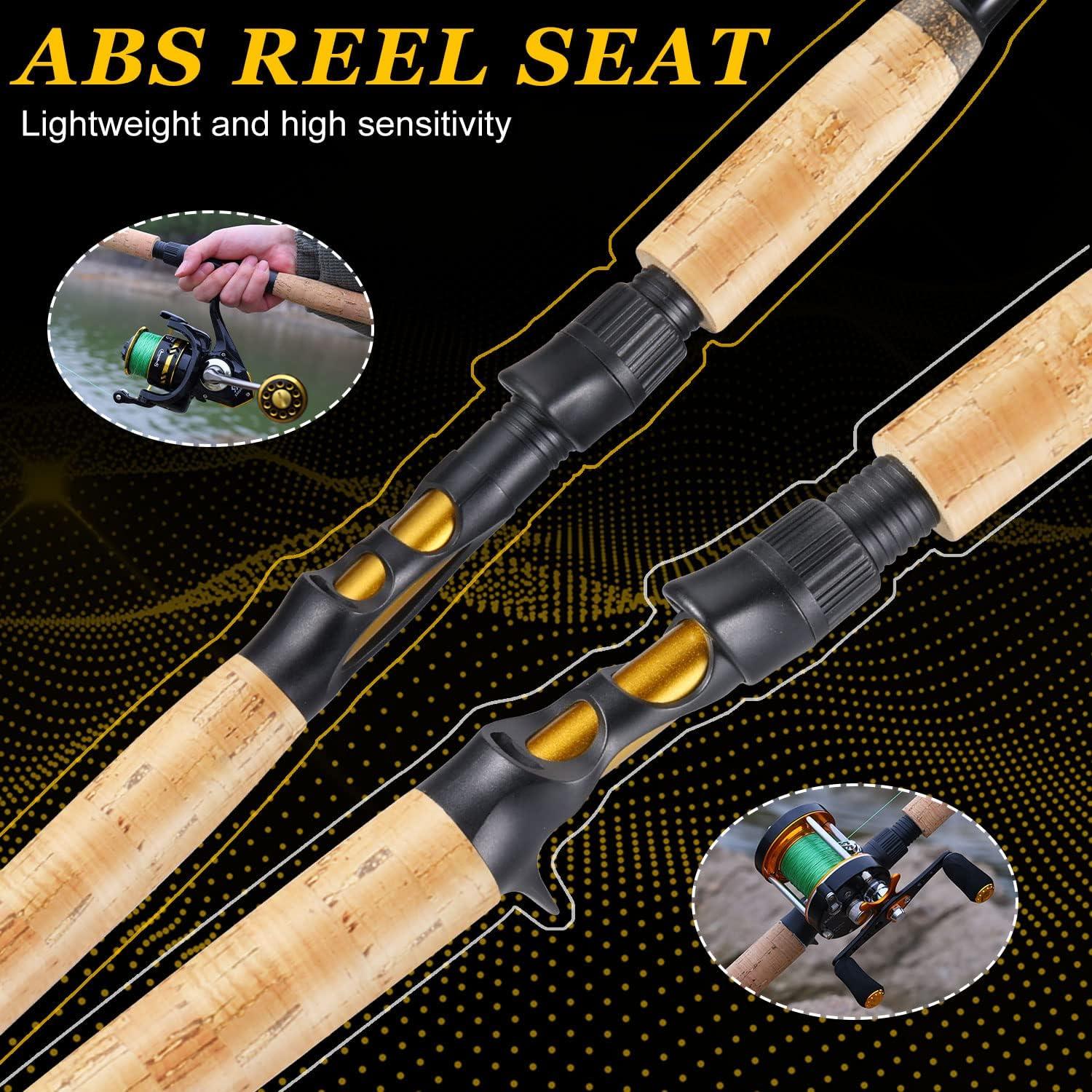 image:imageSougayilang Inshore Saltwater Fishing Rods Spinning Rods and Casting Rods with AAA Cork HandlesIM7 Toray Carbon Blanks 7Golden Casting