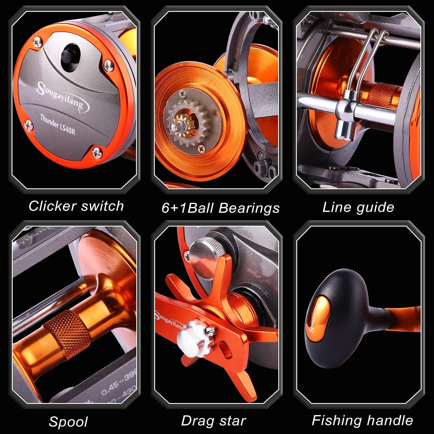 image:imageSougayilang Line Counter Trolling Reel Conventional Level Wind Fishing ReelThunder LS II 3000 Right Handed