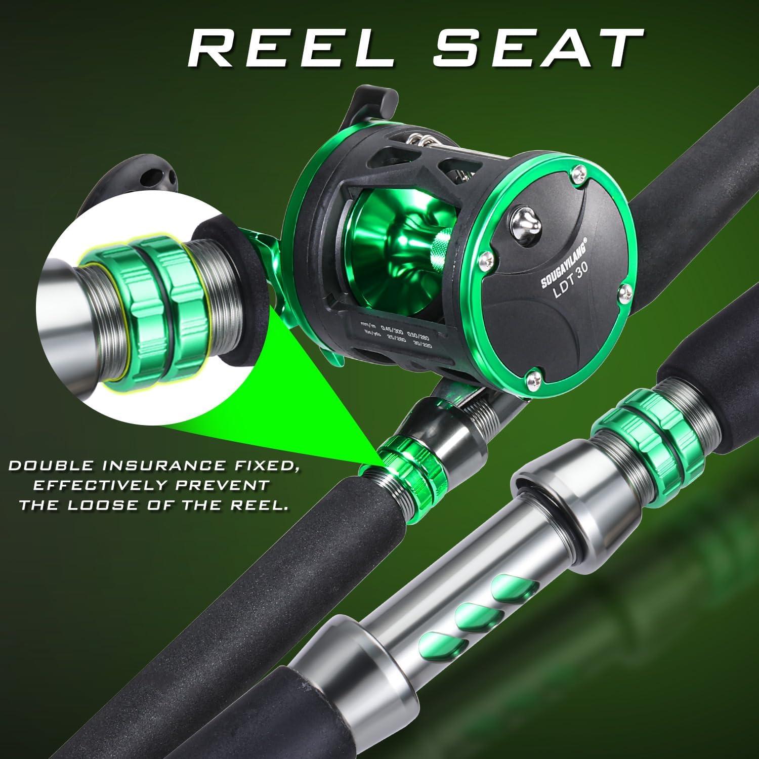 image:imageSougayilang Premium Catfish Rod and Reel Combo Medium Heavy TwoPiece Catfish Rod Conventional Reel Combo for Catfish Salmon and SteelheadLDT30left hand