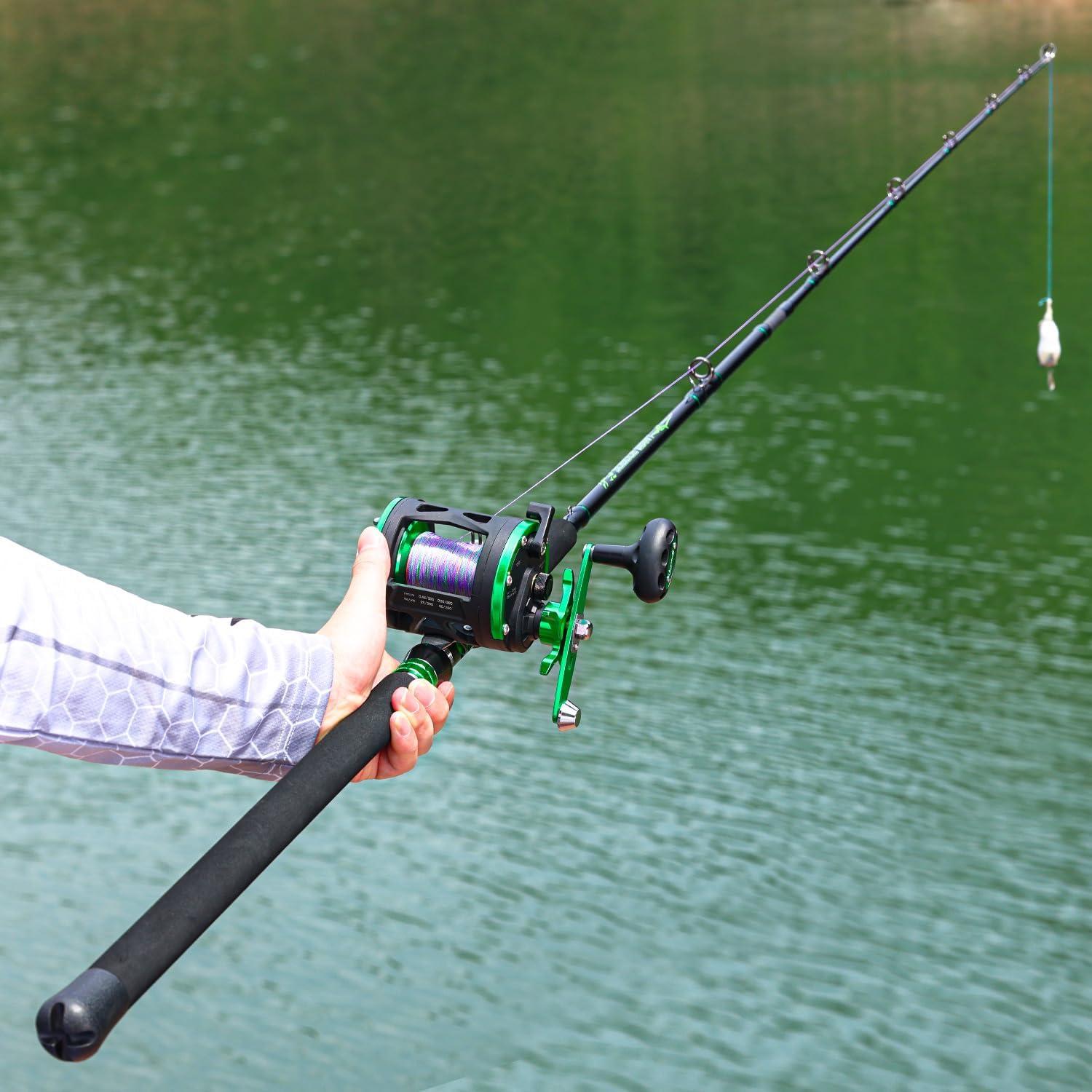 image:imageSougayilang Premium Catfish Rod and Reel Combo Medium Heavy TwoPiece Catfish Rod Conventional Reel Combo for Catfish Salmon and SteelheadLDT30left hand