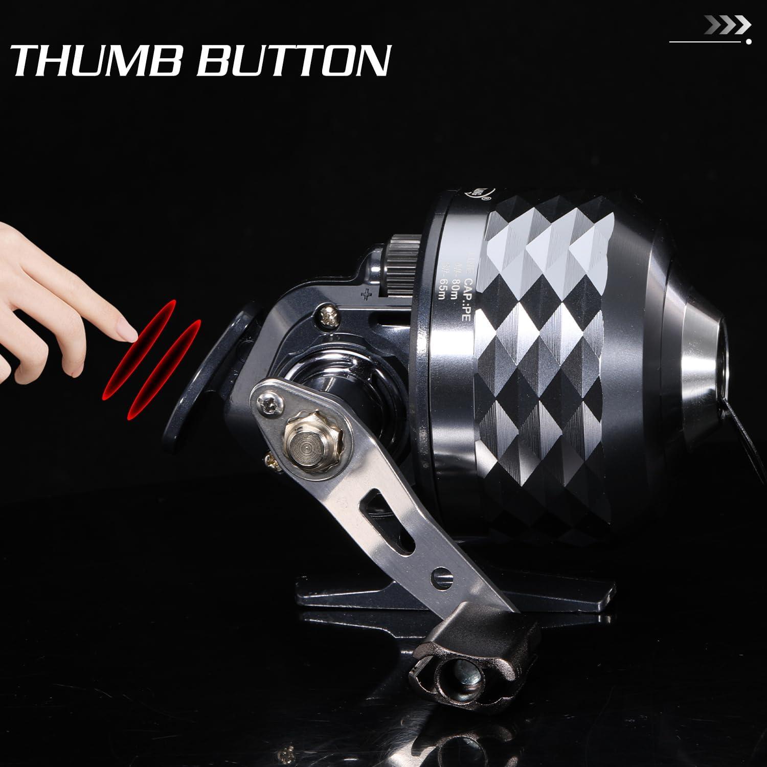 image:imageSougayilang Spincast Fishing Reel Easy to Use Push Button Casting DesignHigh Speed 39 1AllMetal Gears Changeable RightLeftHand Retrieve Includes Monofilament LineSpincast Reel