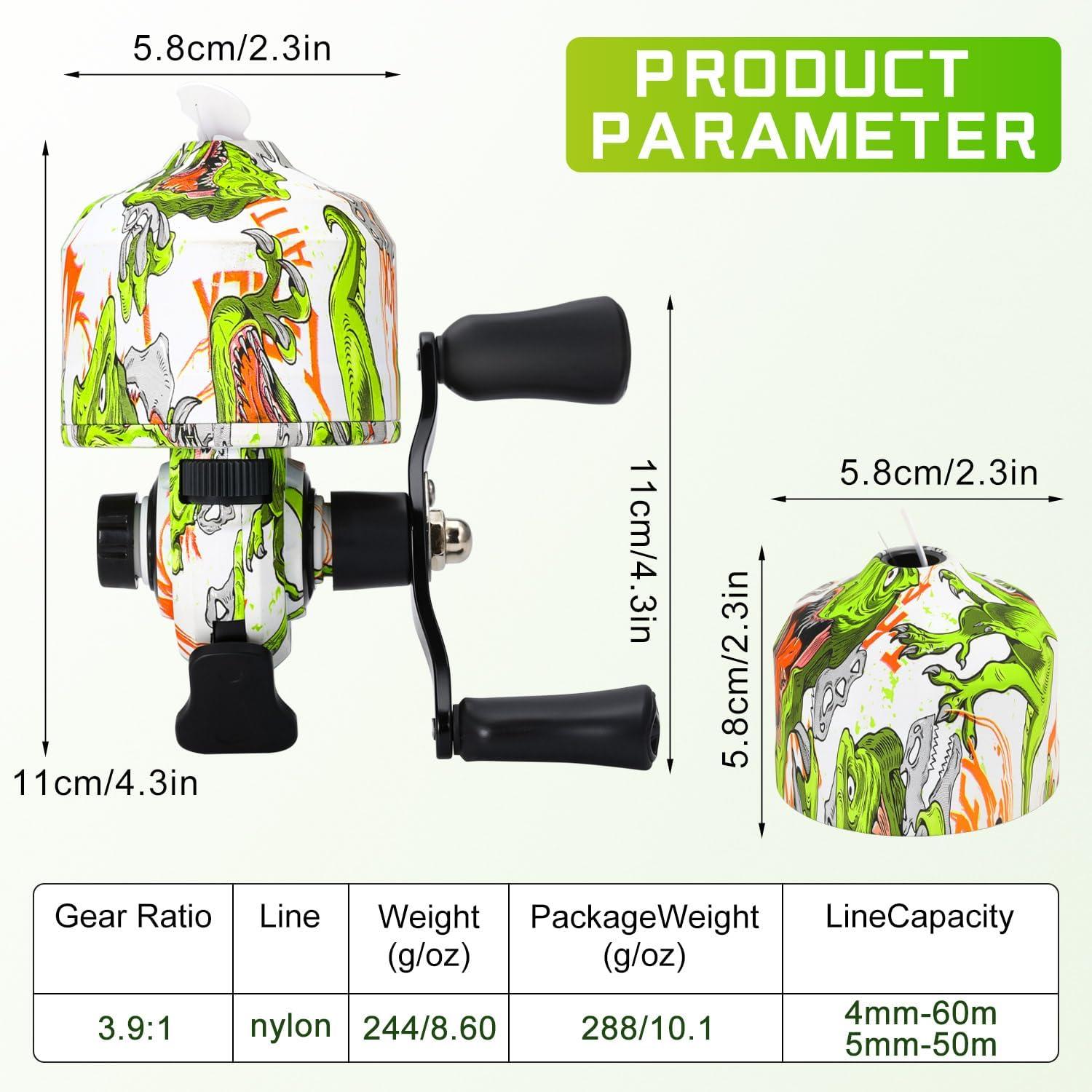 image:imageSougayilang Spincast Fishing Reel Size 30 Reel Right or LeftHand Retrieve 391 Gear Ratio Prespooled with Fishing Line