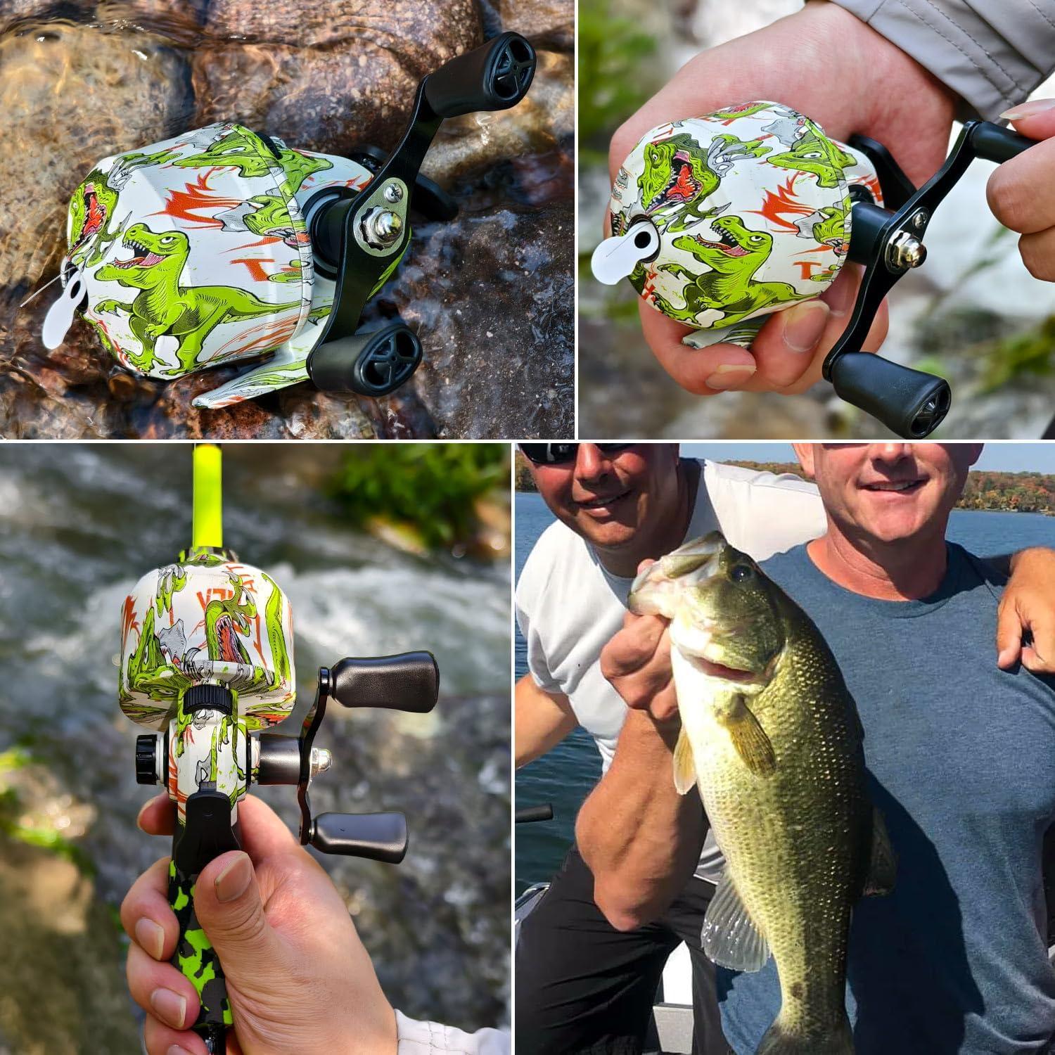image:imageSougayilang Spincast Fishing Reel Size 30 Reel Right or LeftHand Retrieve 391 Gear Ratio Prespooled with Fishing Line