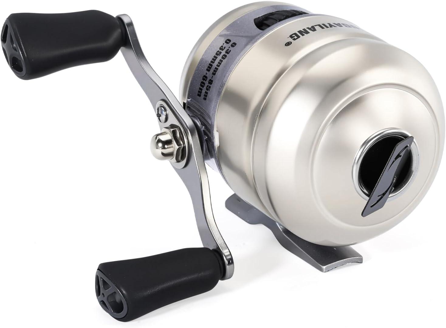 image:imageSougayilang Spincast Fishing Reel Size 30 Reel Right or LeftHand Retrieve 391 Gear Ratio Prespooled with Mono Fishing LineSilver Spincast Reel