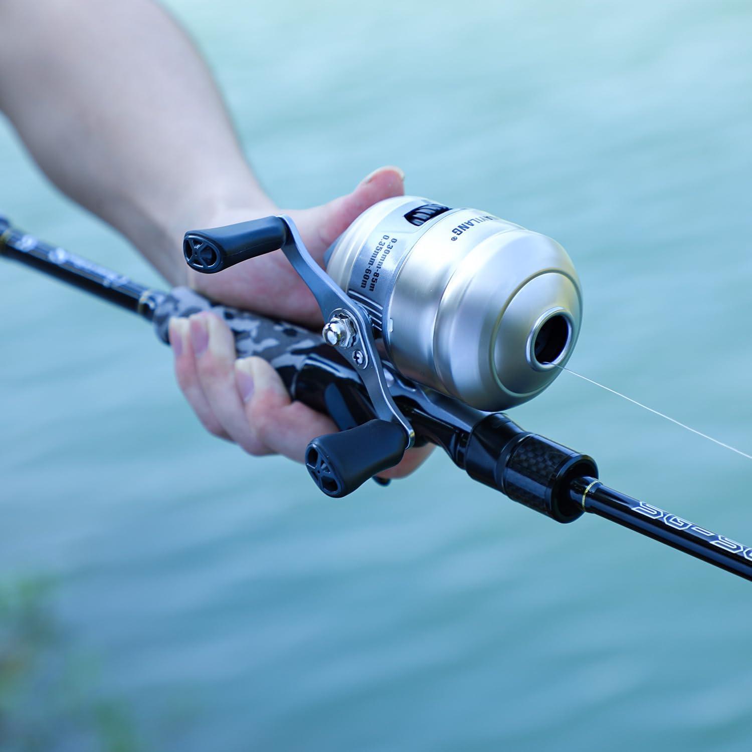 image:imageSougayilang Spincast Fishing Reel Size 30 Reel Right or LeftHand Retrieve 391 Gear Ratio Prespooled with Mono Fishing LineSilver Spincast Reel