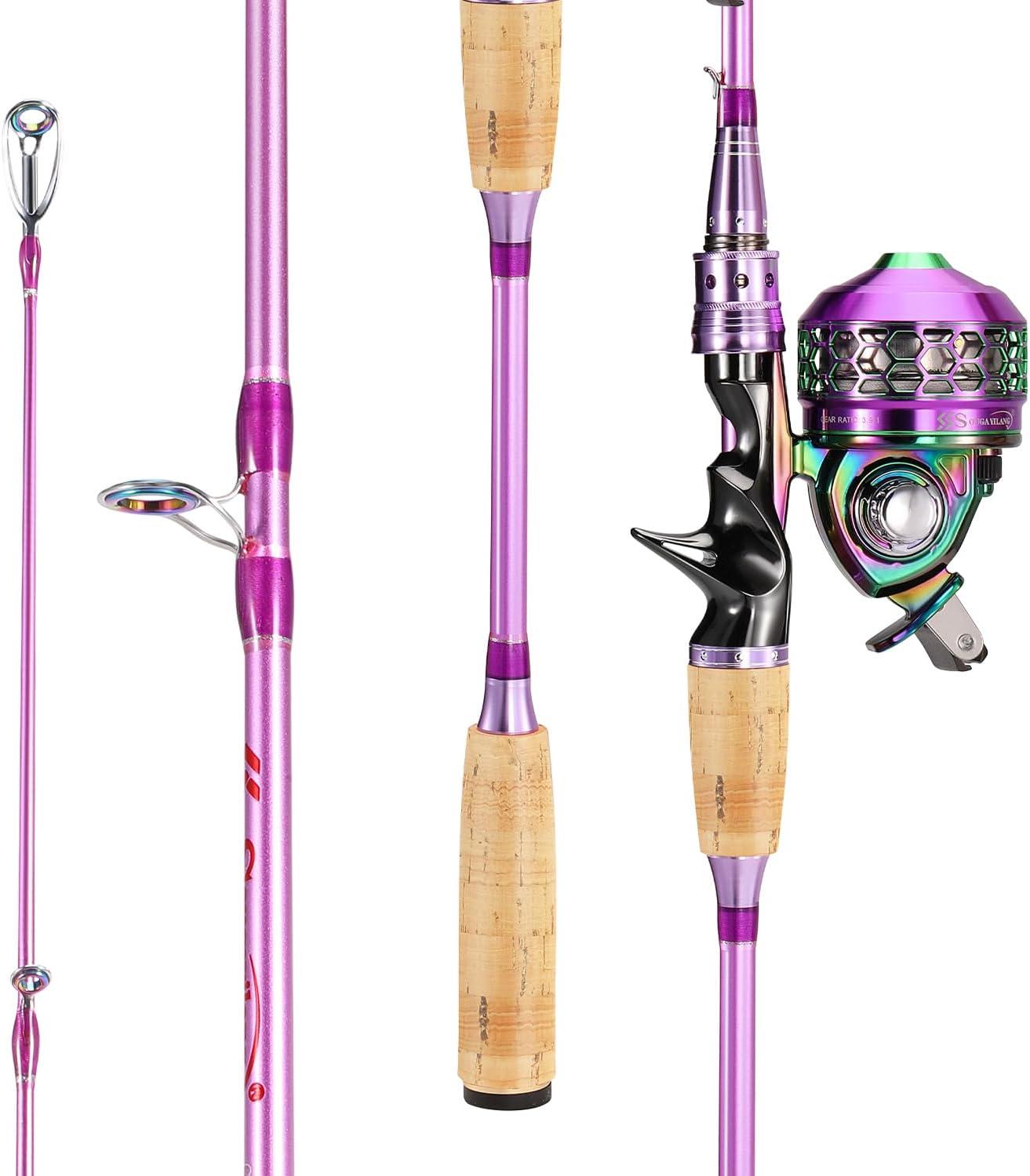 image:imageSougayilang Spincast Fishing Rod Reel Combo2 Pieces Medium Heavy Pole with Super Smooth Reel TroubleFree PushButton Bait Casting Design59 FT