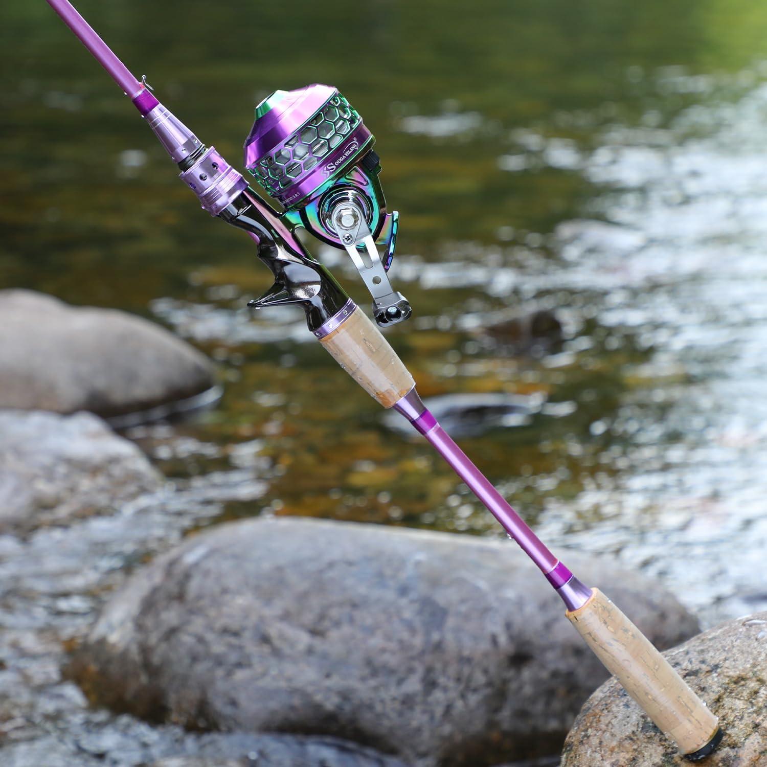 image:imageSougayilang Spincast Fishing Rod Reel Combo2 Pieces Medium Heavy Pole with Super Smooth Reel TroubleFree PushButton Bait Casting Design59 FT