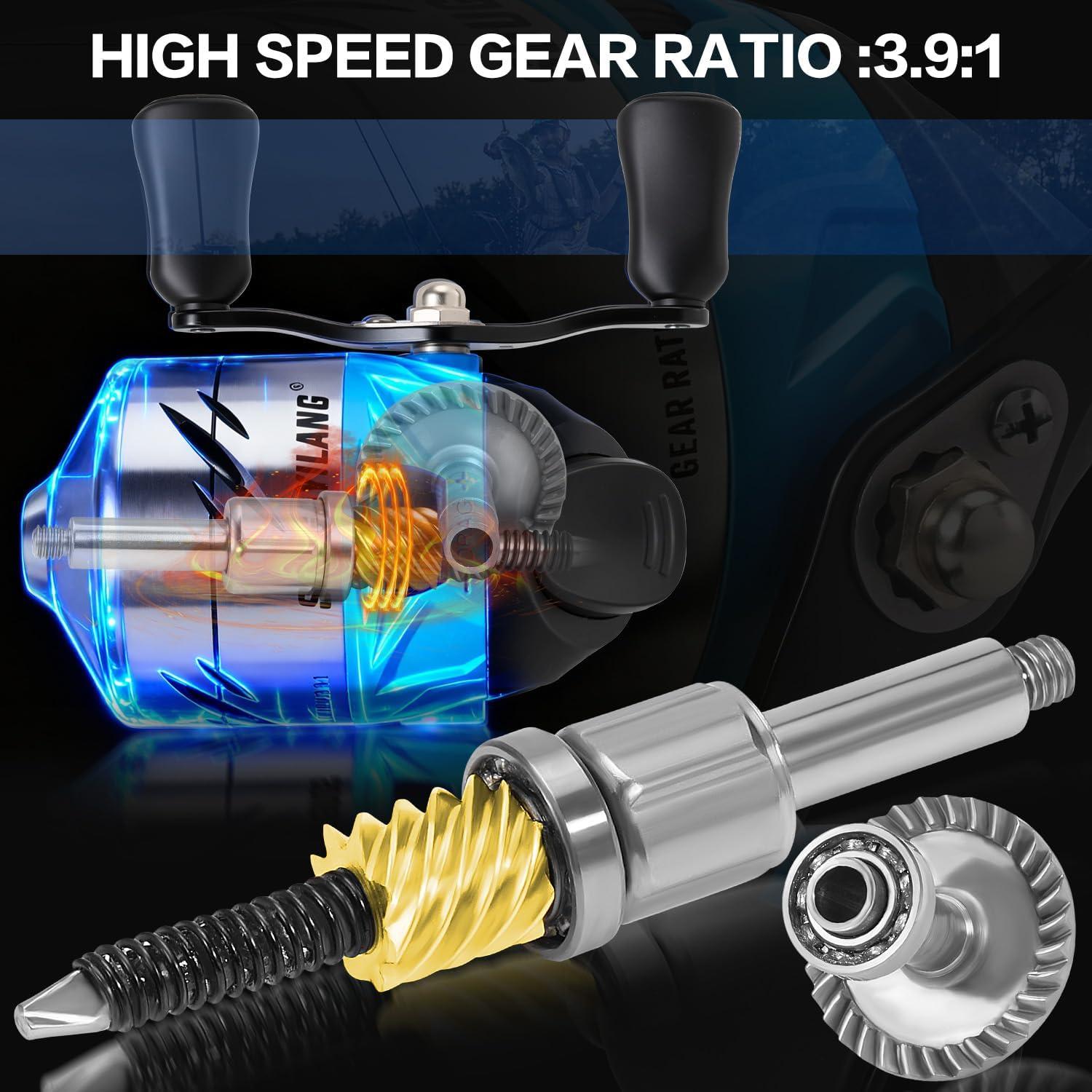 image:imageSougayilang Spincast Fishing Rod and Reel Combo 2Piece Lightweight amp Portable Casting Rod with EasytoUse Spincast Reel for Beginners Youth Freshwater FishingBlue