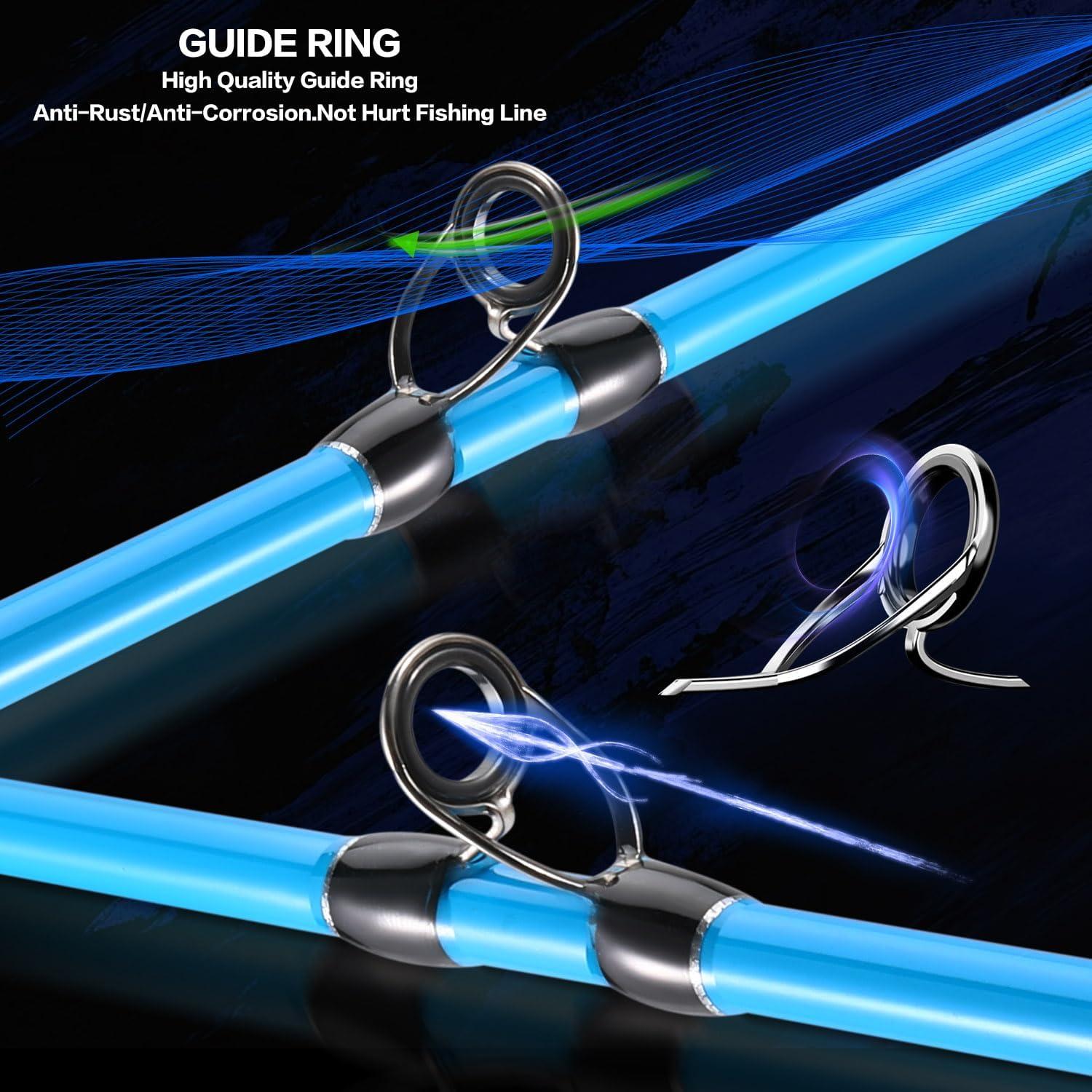 image:imageSougayilang Spincast Fishing Rod and Reel Combo 2Piece Lightweight amp Portable Casting Rod with EasytoUse Spincast Reel for Beginners Youth Freshwater FishingBlue