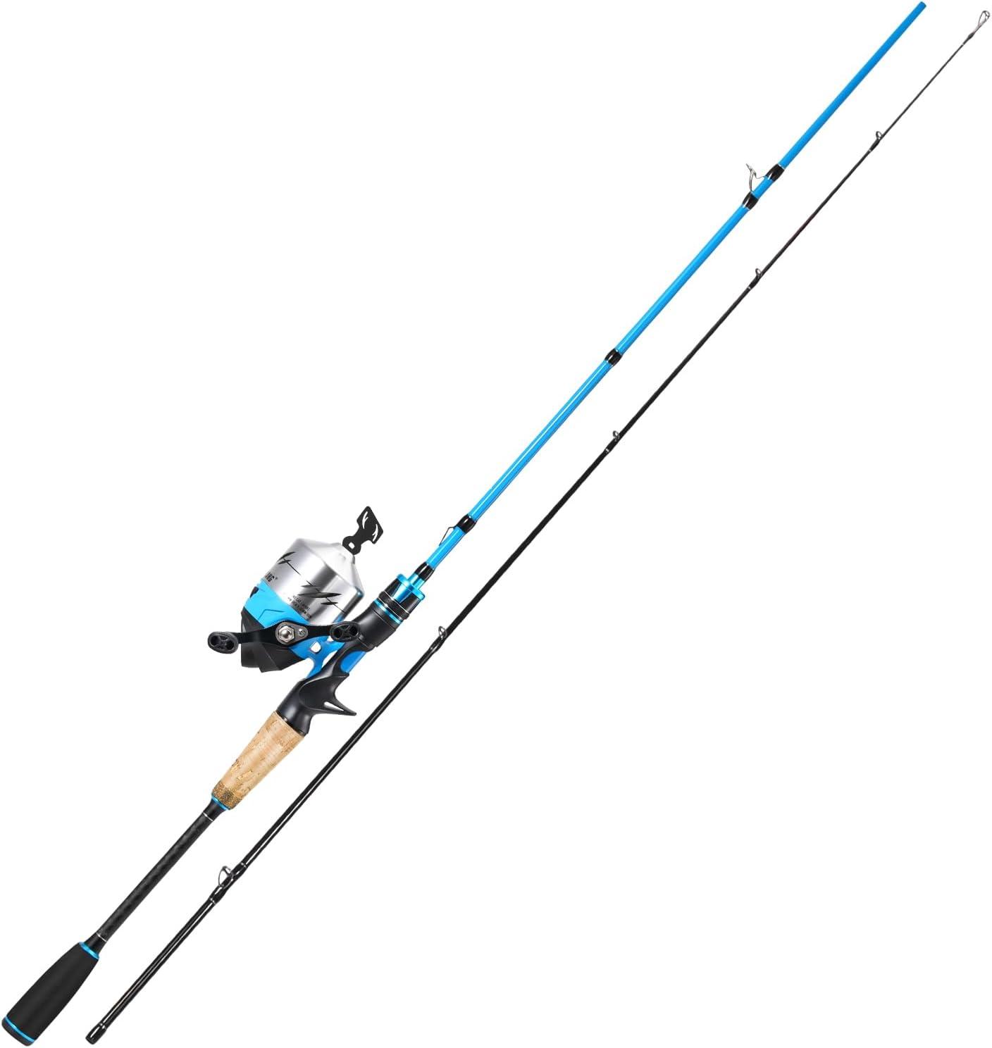 image:imageSougayilang Spincast Fishing Rod and Reel Combo 2Piece Lightweight amp Portable Casting Rod with EasytoUse Spincast Reel for Beginners Youth Freshwater FishingBlue