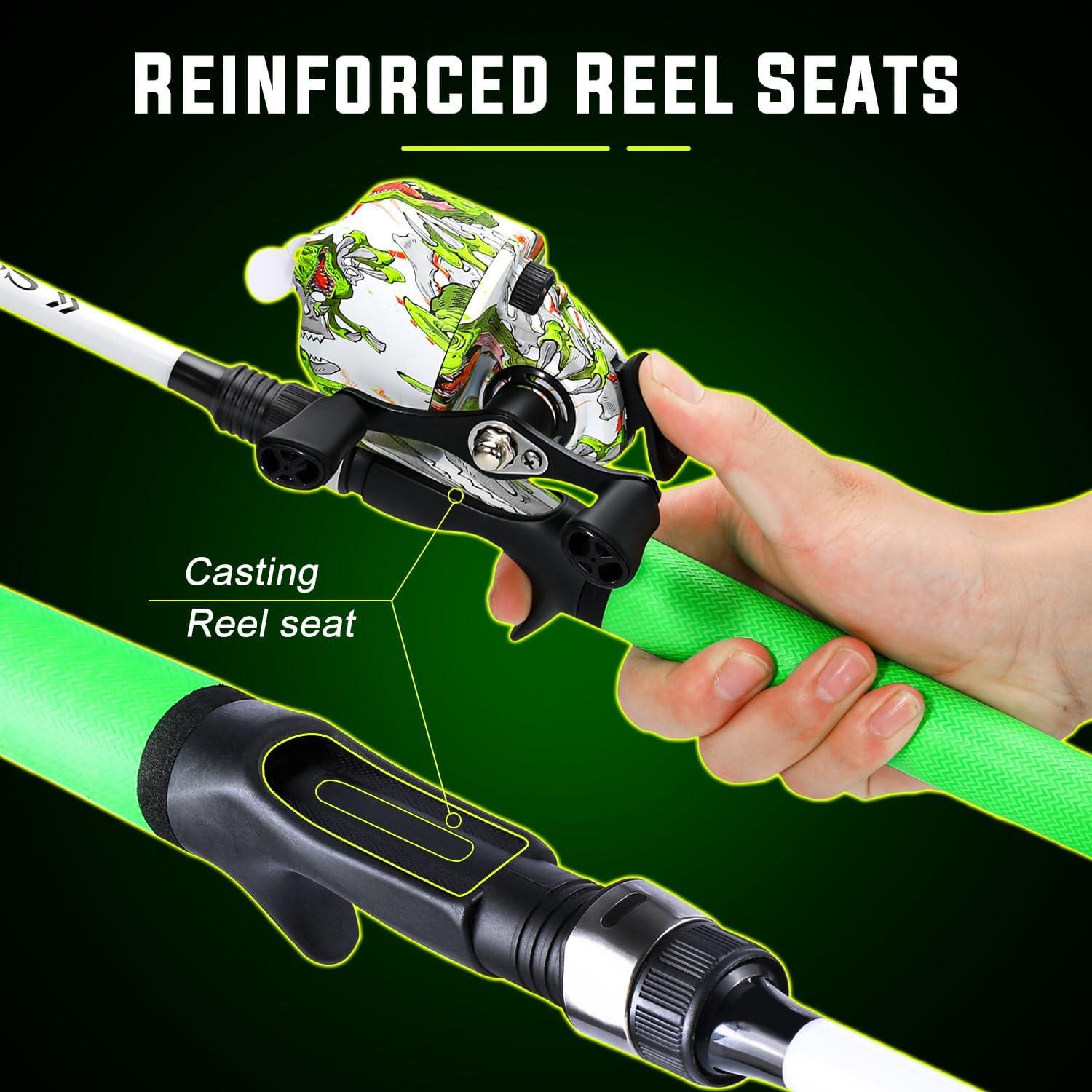image:imageSougayilang Spincast Reel and 2Piece Fishing Rod Combo 6FT Rod with PreSpooled Line Stainless Steel Guide SuperPolymer Handle Custom Graphite Reel Seat