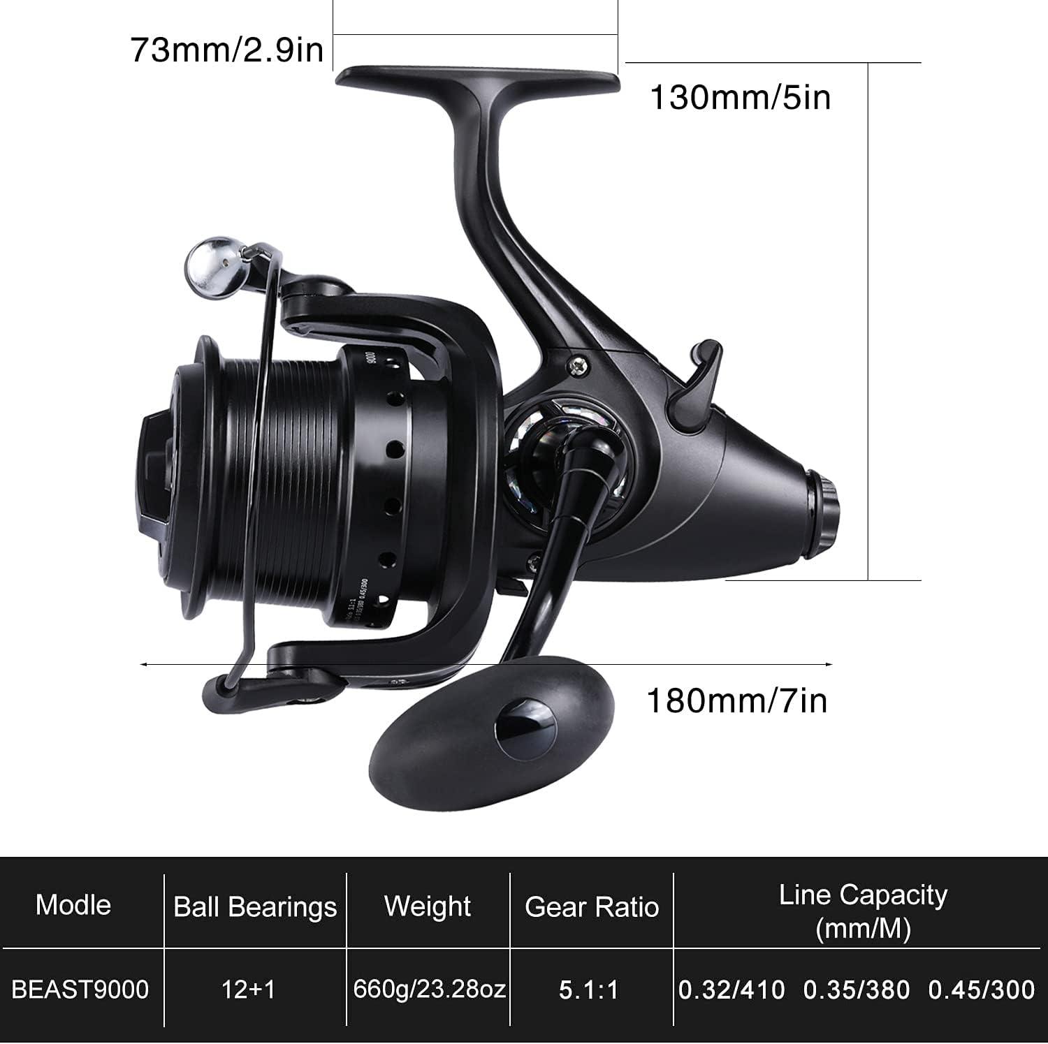 image:imageSougayilang Spinning Fishing Reel 121BB Metal Body Smooth Carp Spinning Reels for Saltwater Freshwater FishingBE9000