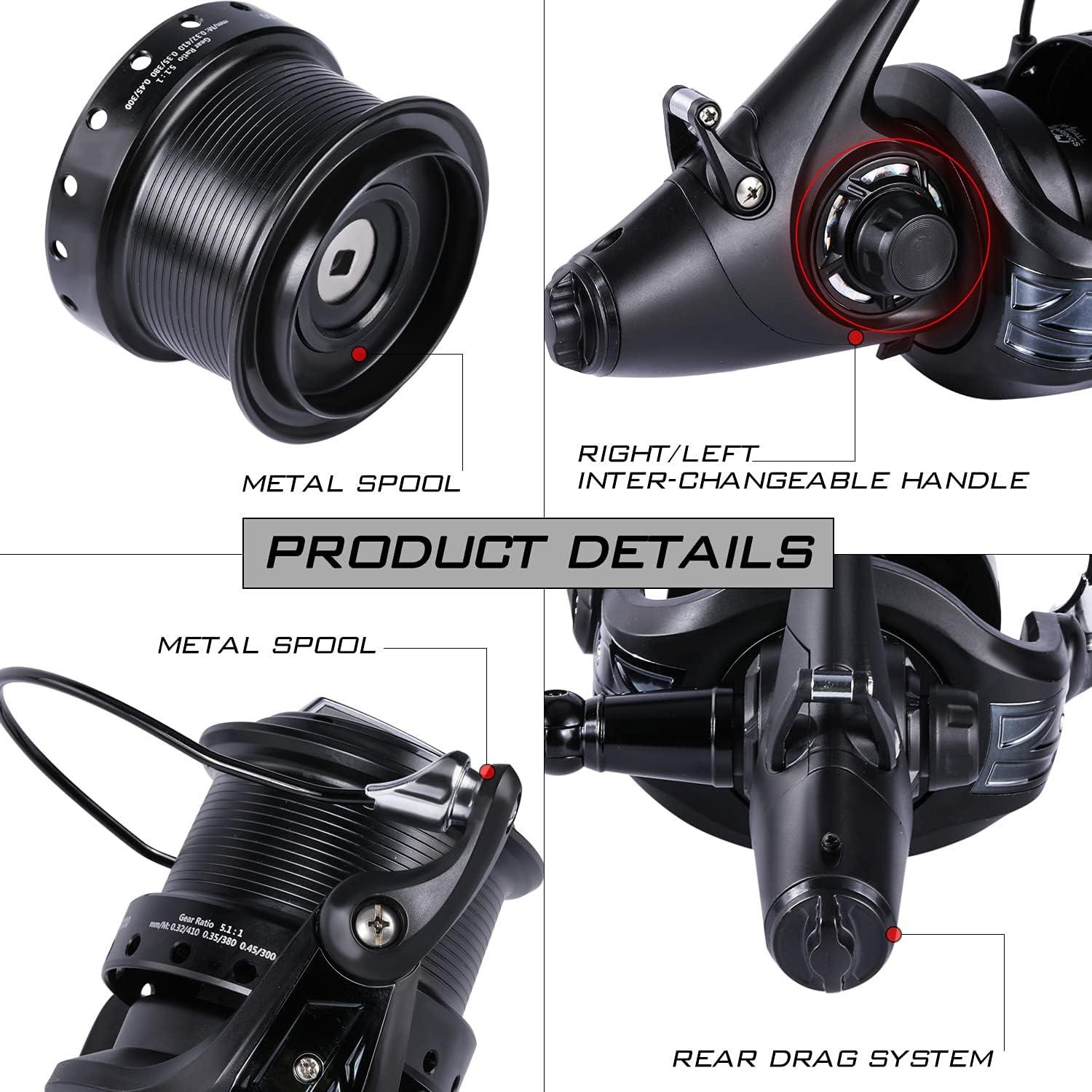 image:imageSougayilang Spinning Fishing Reel 121BB Metal Body Smooth Carp Spinning Reels for Saltwater Freshwater FishingBE9000