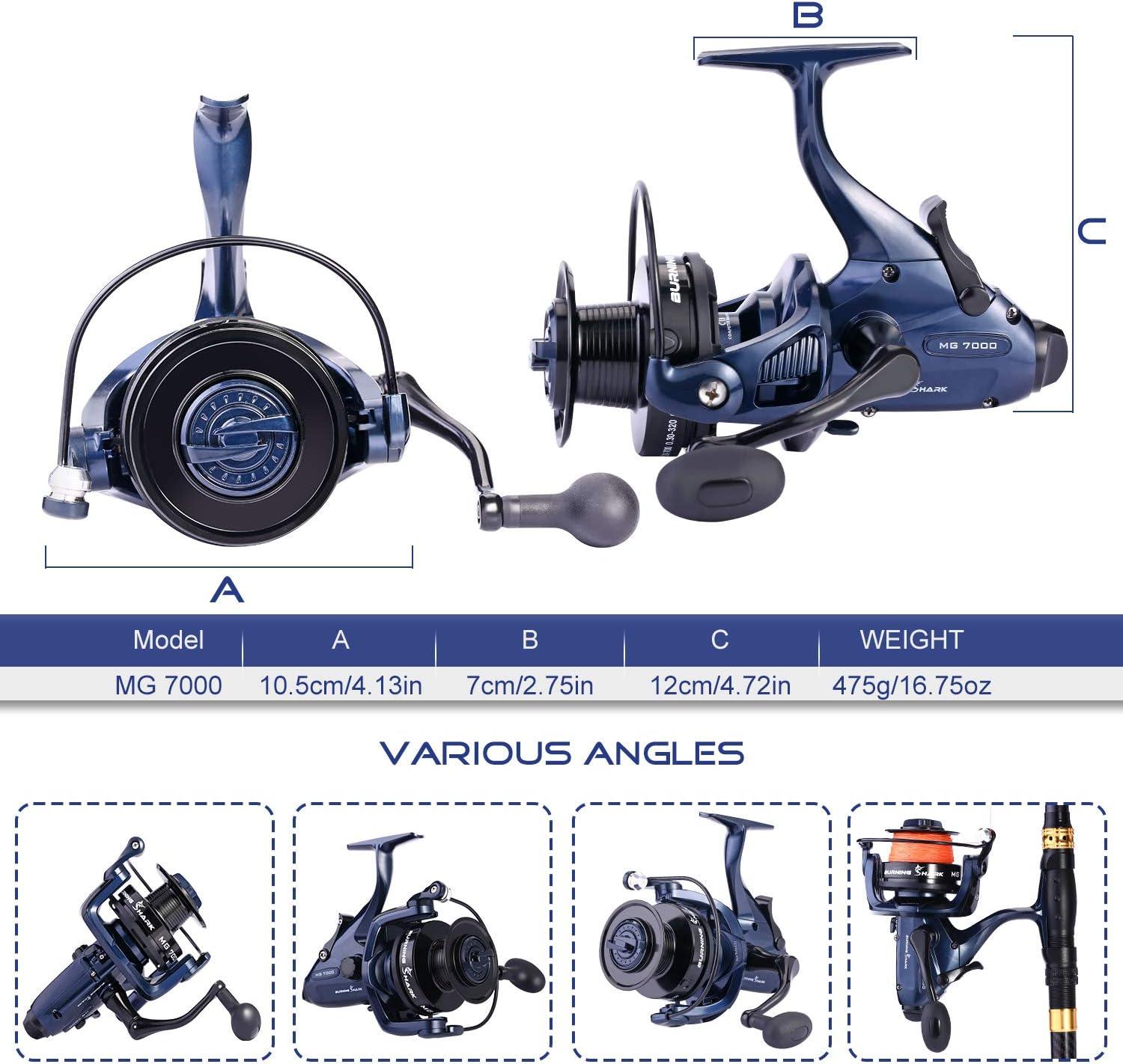image:imageSougayilang Spinning Fishing Reel 121BB Metal Body Smooth Carp Spinning Reels for Saltwater Freshwater FishingMG7000
