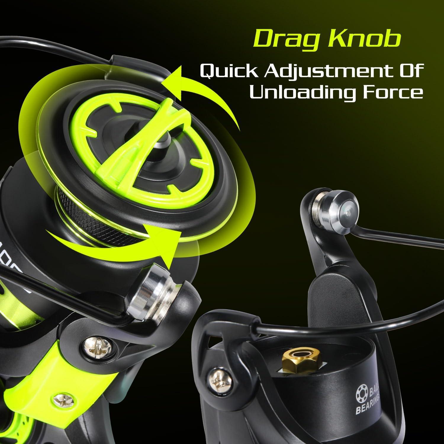 image:imageSougayilang Spinning Fishing Reels Carbon Fiber 175LBs Max Drag521 Gear Ratio Ultra Smooth Powerful for Inshore Boat Rock Freshwater Saltwater Fishingyellow