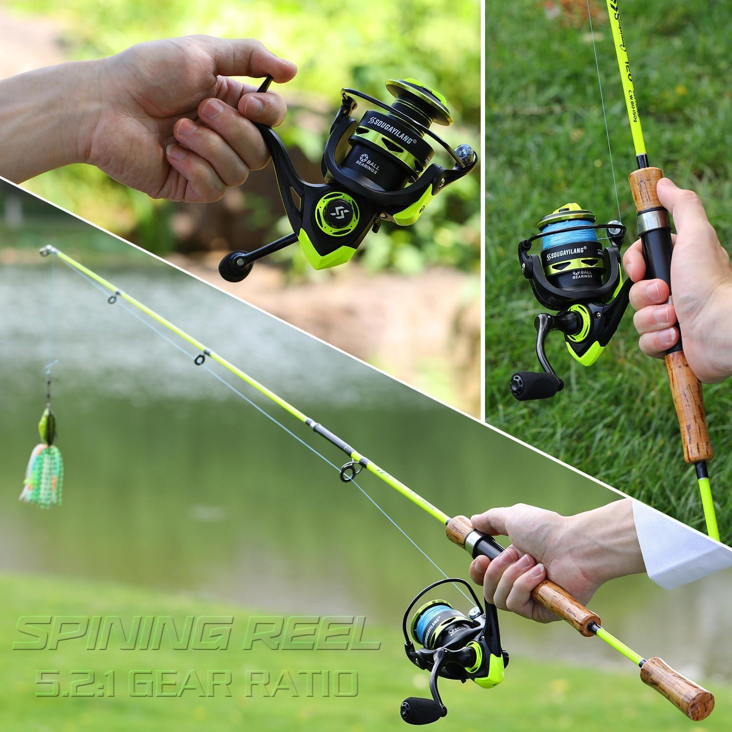 image:imageSougayilang Spinning Fishing Reels Carbon Fiber 175LBs Max Drag521 Gear Ratio Ultra Smooth Powerful for Inshore Boat Rock Freshwater Saltwater Fishingyellow