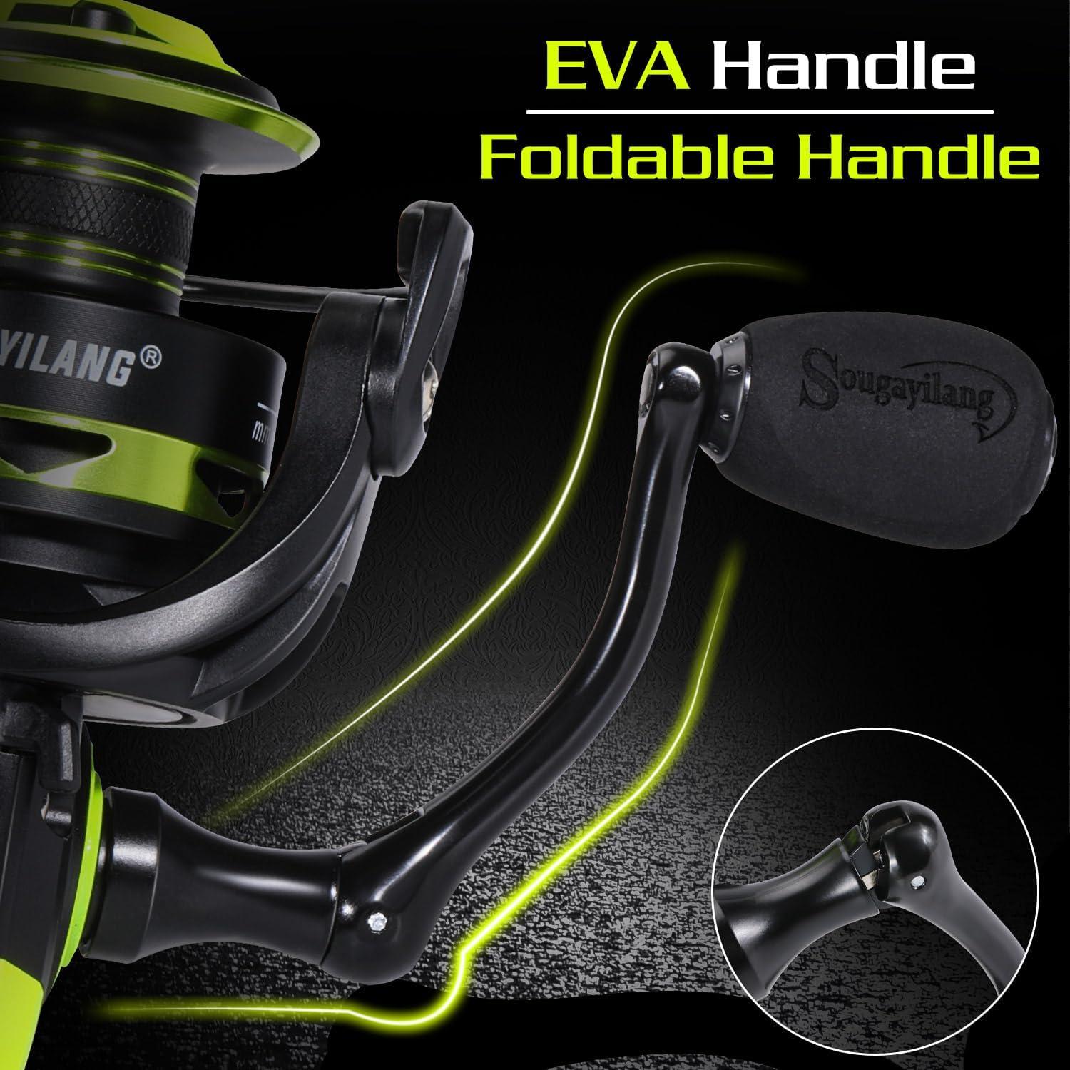 image:imageSougayilang Spinning Fishing Reels Carbon Fiber 175LBs Max Drag521 Gear Ratio Ultra Smooth Powerful for Inshore Boat Rock Freshwater Saltwater Fishingyellow