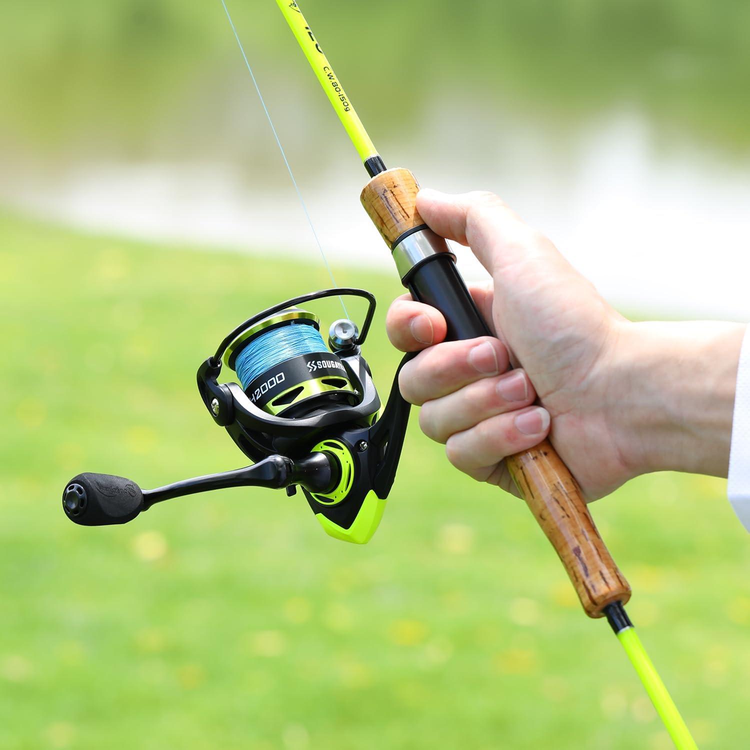 image:imageSougayilang Spinning Fishing Reels Carbon Fiber 175LBs Max Drag521 Gear Ratio Ultra Smooth Powerful for Inshore Boat Rock Freshwater Saltwater Fishingyellow
