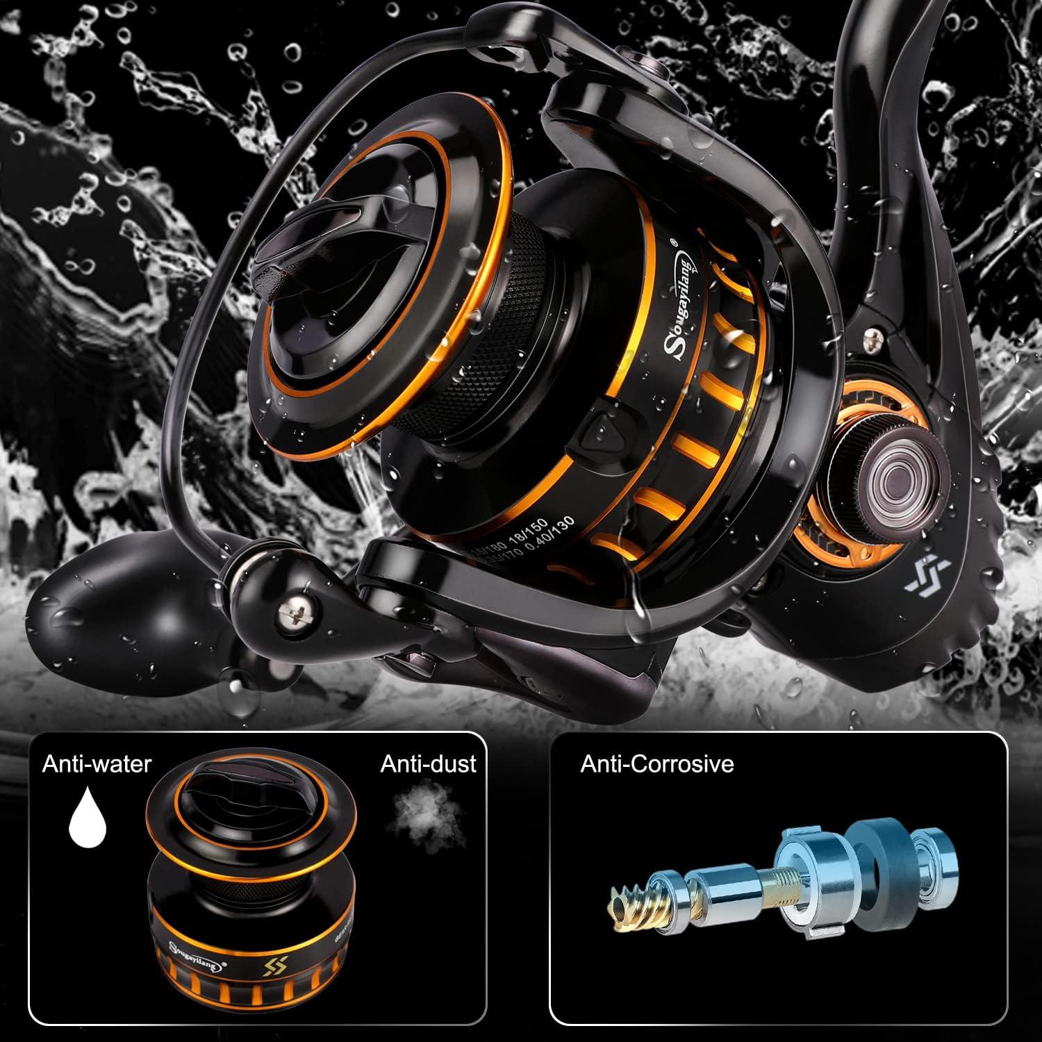 image:imageSougayilang Spinning Reel Lightweight Reels 121 Stainless BB Ultra Smooth Fishing Reel for FreshwaterFQ