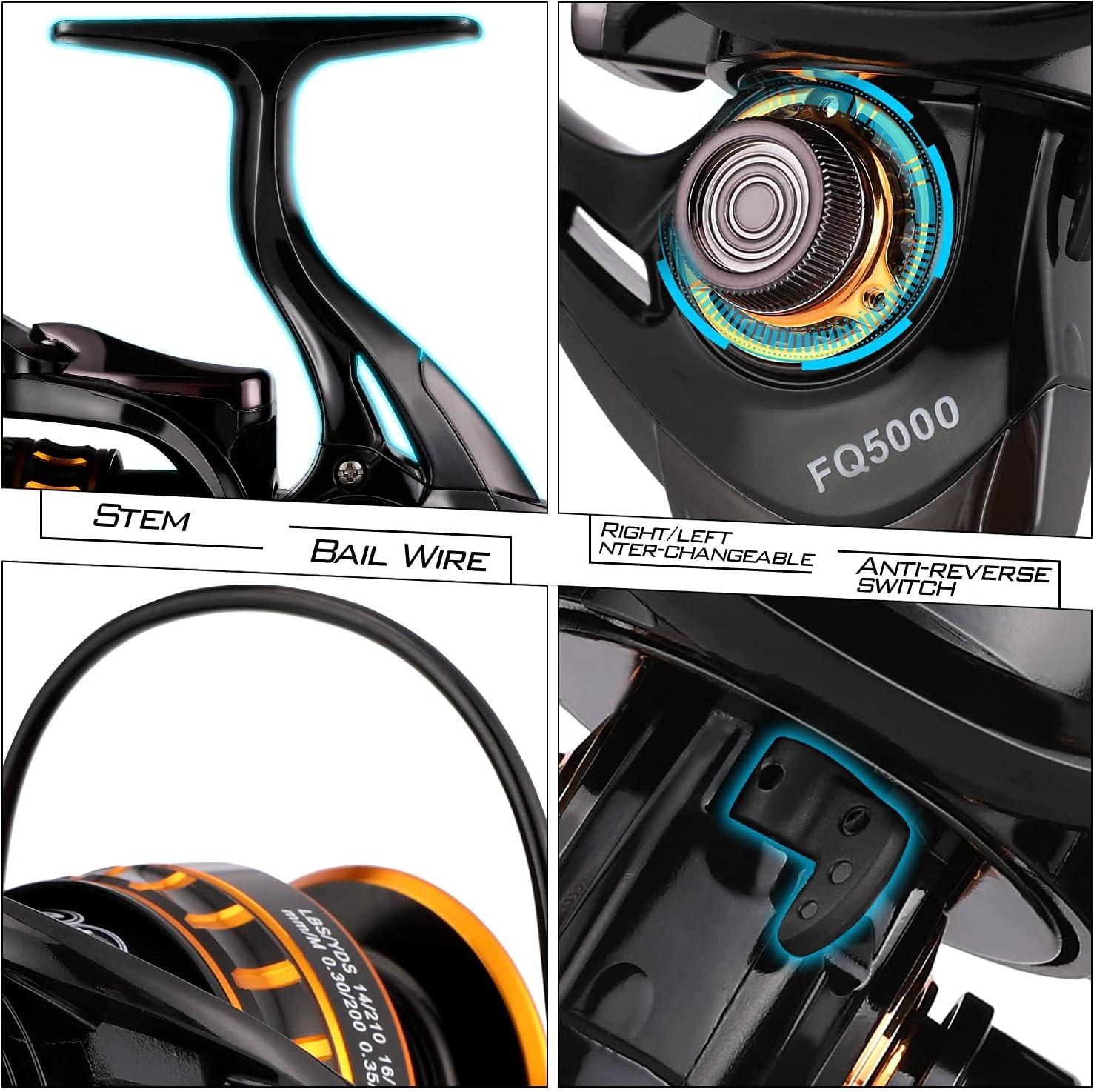 image:imageSougayilang Spinning Reel Lightweight Reels 121 Stainless BB Ultra Smooth Fishing Reel for FreshwaterFQ