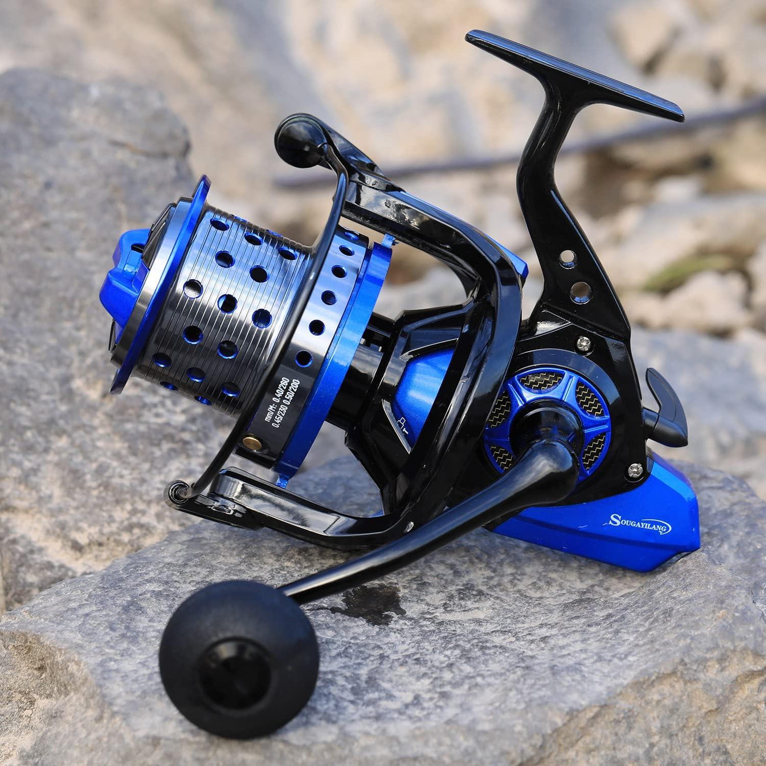 image:imageSougayilang Spinning Reels 10000 Series Surf Fishing Reels Ultra Smooth Powerful with CNC Aluminum Spool Inshore amp Offshore Saltwater FishingBlue SFL10000
