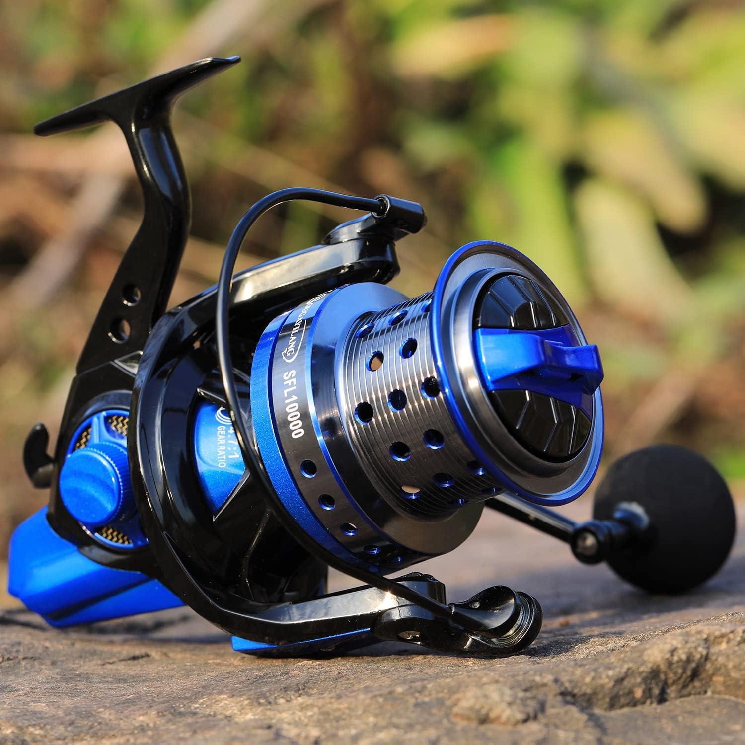 image:imageSougayilang Spinning Reels 10000 Series Surf Fishing Reels Ultra Smooth Powerful with CNC Aluminum Spool Inshore amp Offshore Saltwater FishingBlue SFL10000