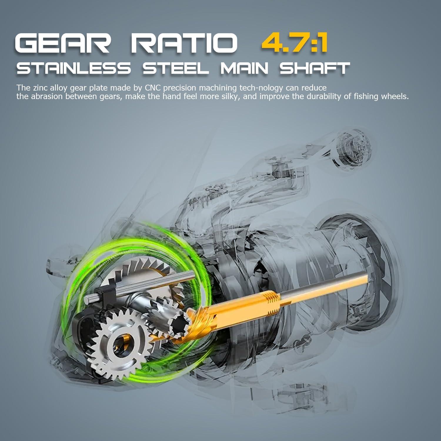 image:imageSougayilang Spinning Reels 10000 Series Surf Fishing Reels Ultra Smooth Powerful with CNC Aluminum Spool Inshore amp Offshore Saltwater FishingGolden AFS10000
