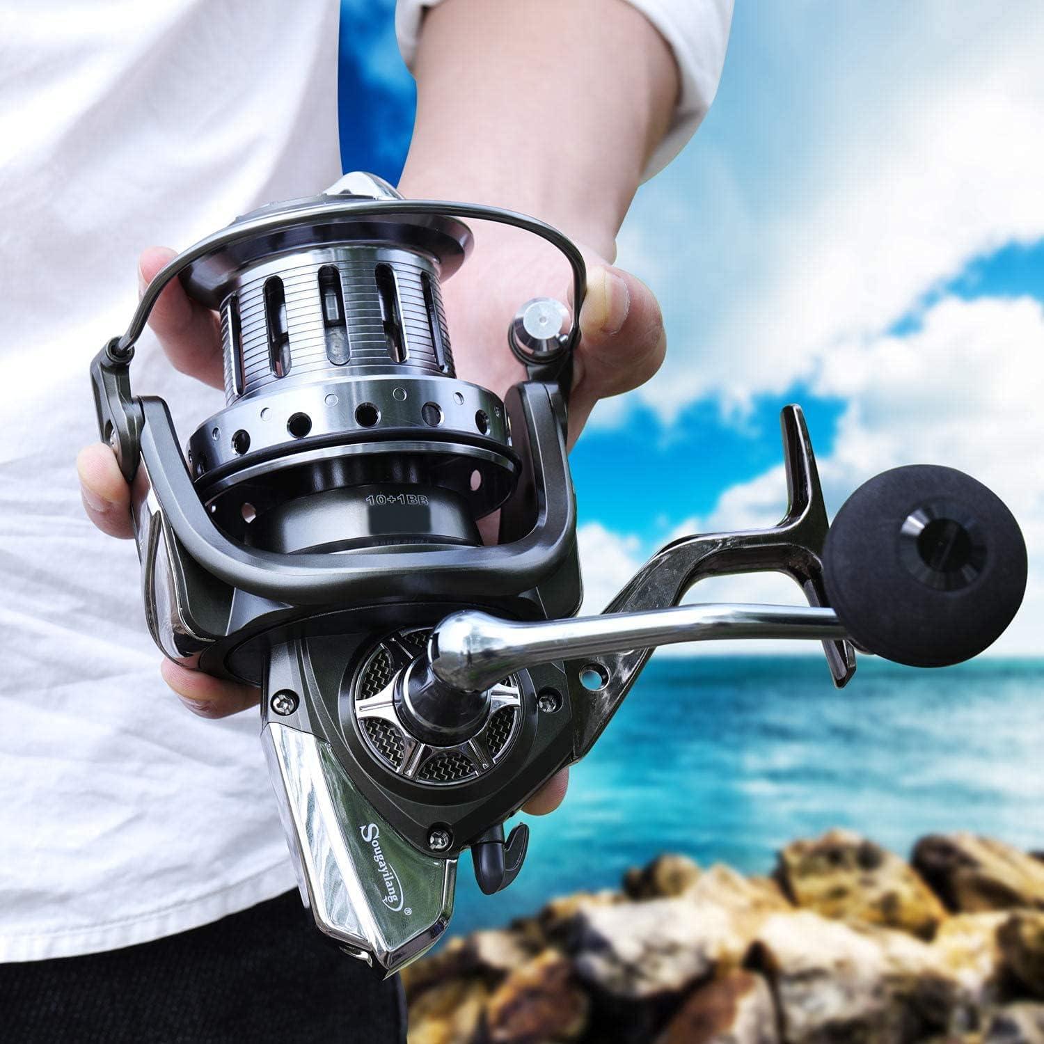 image:imageSougayilang Spinning Reels 10000 Series Surf Fishing Reels101 Stainless BB Ultra Smooth Powerful with CNC Aluminum Spool Fishing Reels for Saltwater FreshwaterDYL10000